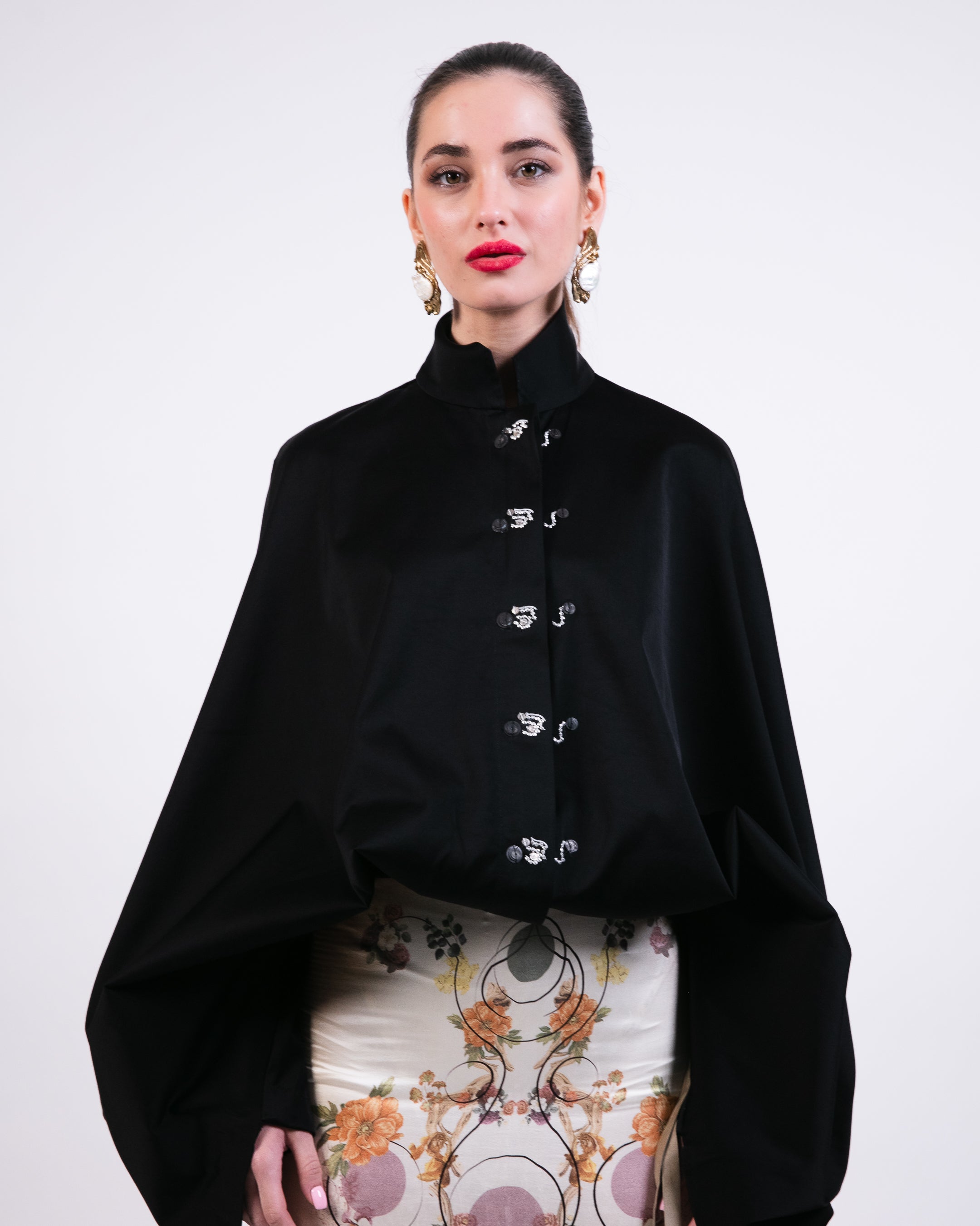 Black Boxy Bomber Jacket