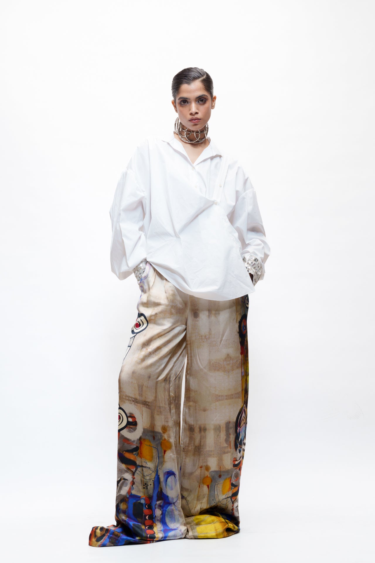 Embroidered Cuff Shirt