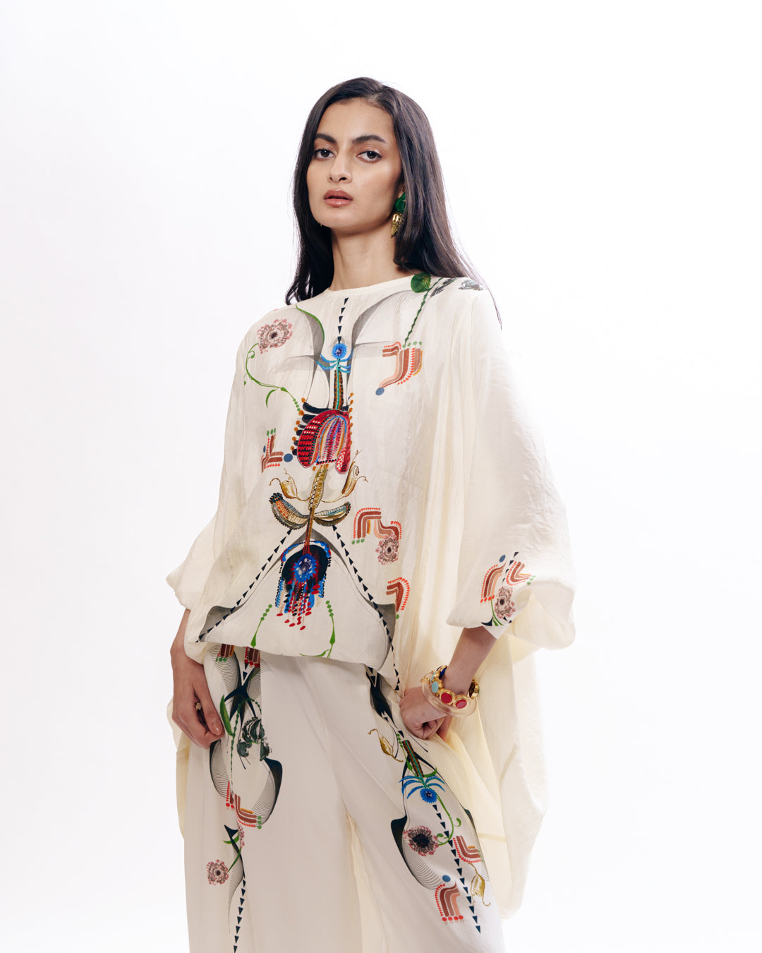Relaxed Kurta With Pleated Pants