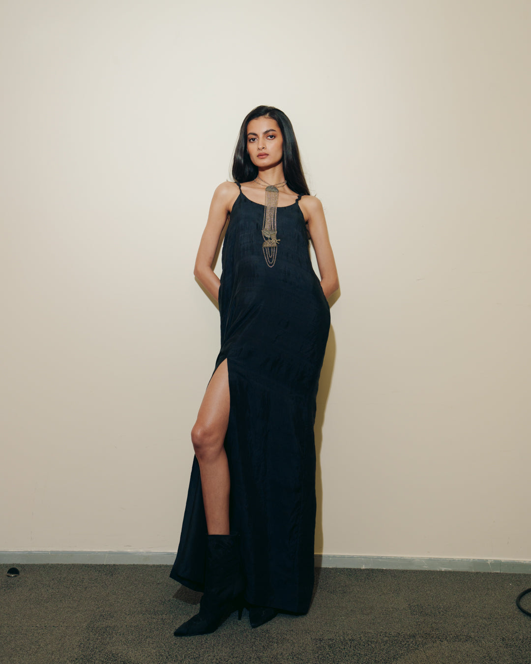 Slip Dress With Cord Details