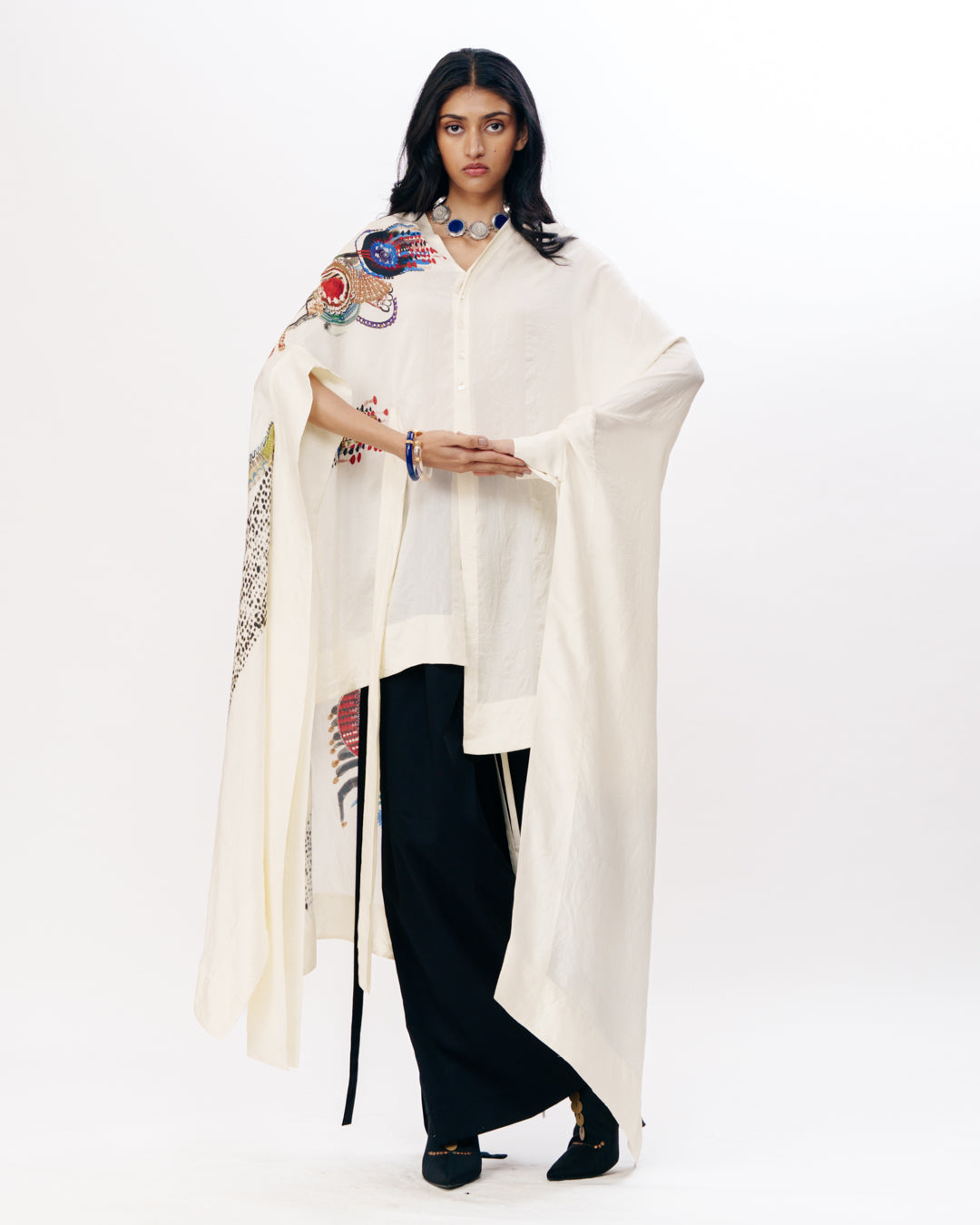 Fluid Cape With Asymmetry