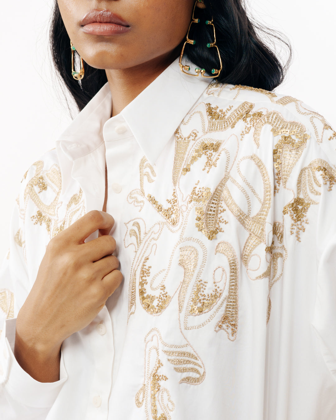 Shirt With Zari Embroidery