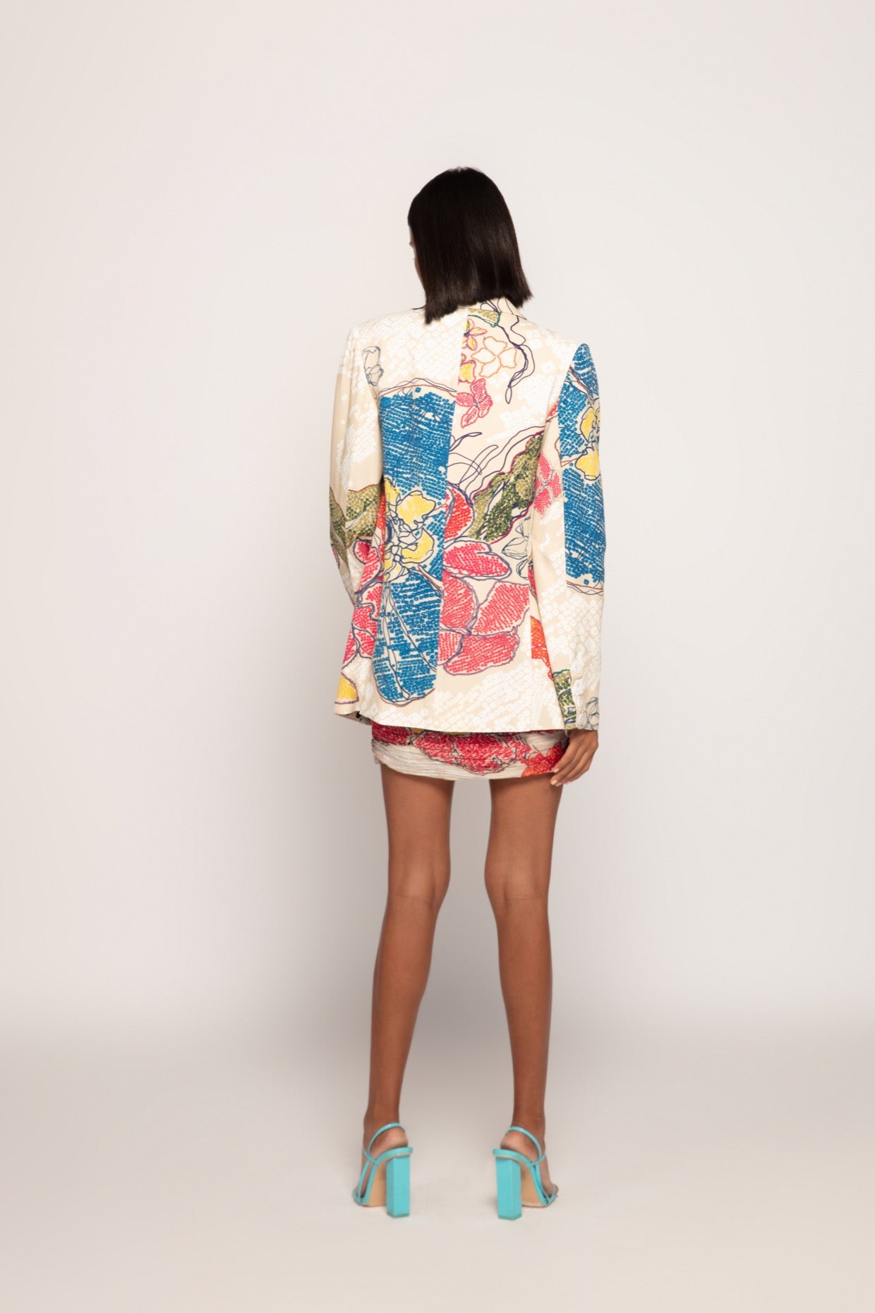 Periwinkle Bandhani Print Mini Dress Set