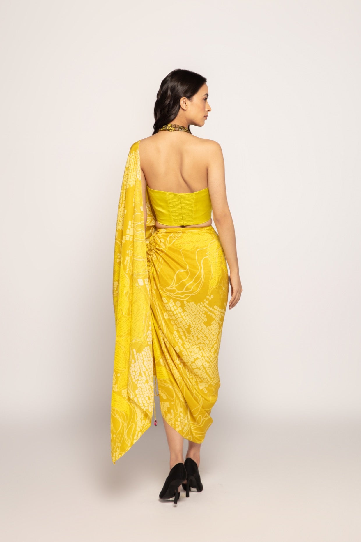 Periwinkle Bandhani Print Sarees Set