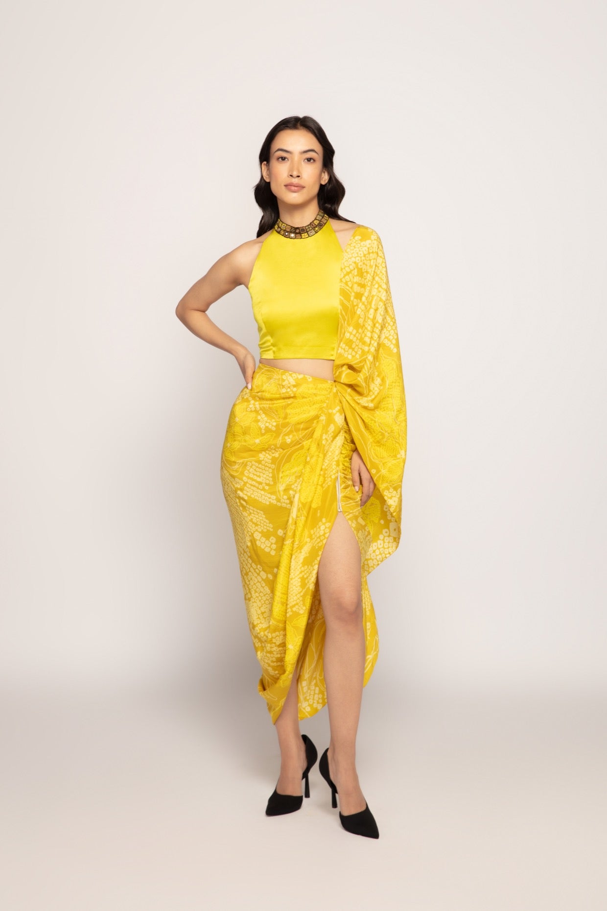 Periwinkle Bandhani Print Sarees Set