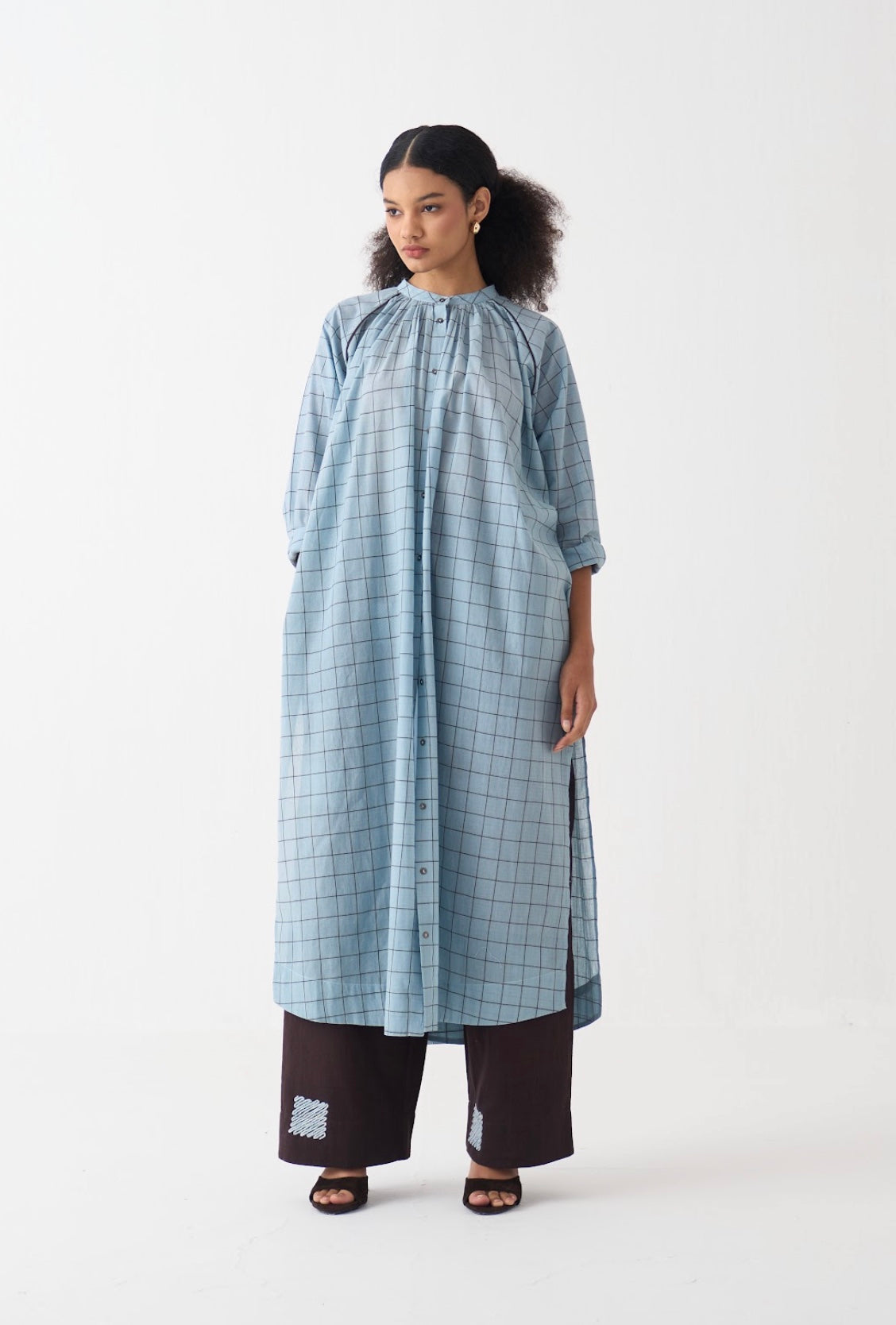 Gather Neck Shirt Co-ord (set Of 2)