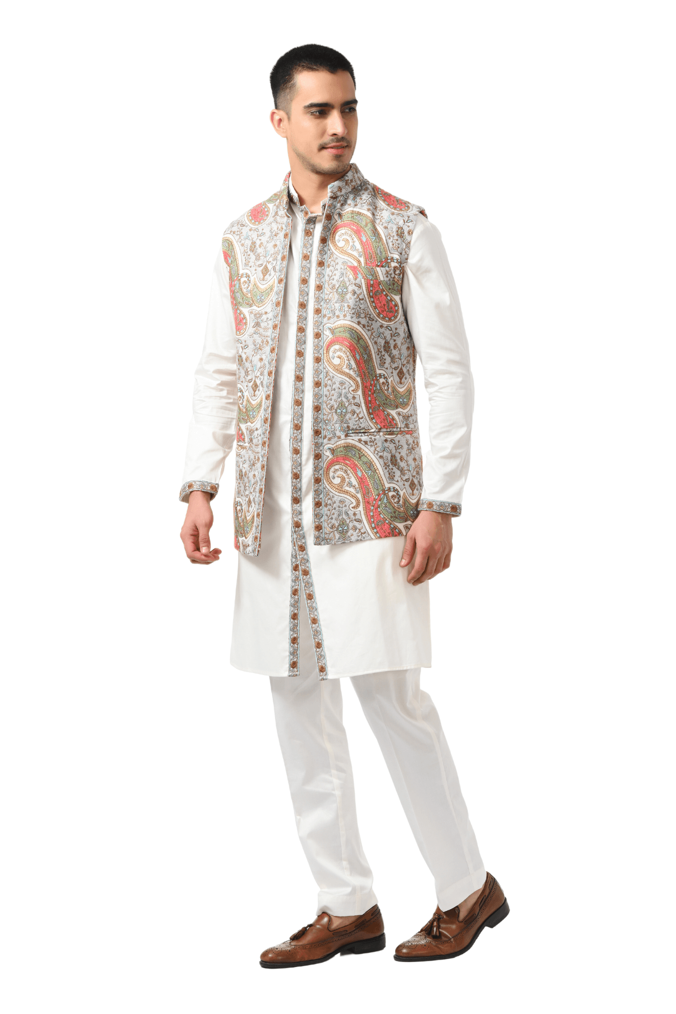 Bold Paisle Kashmiri Open Modi Jacket