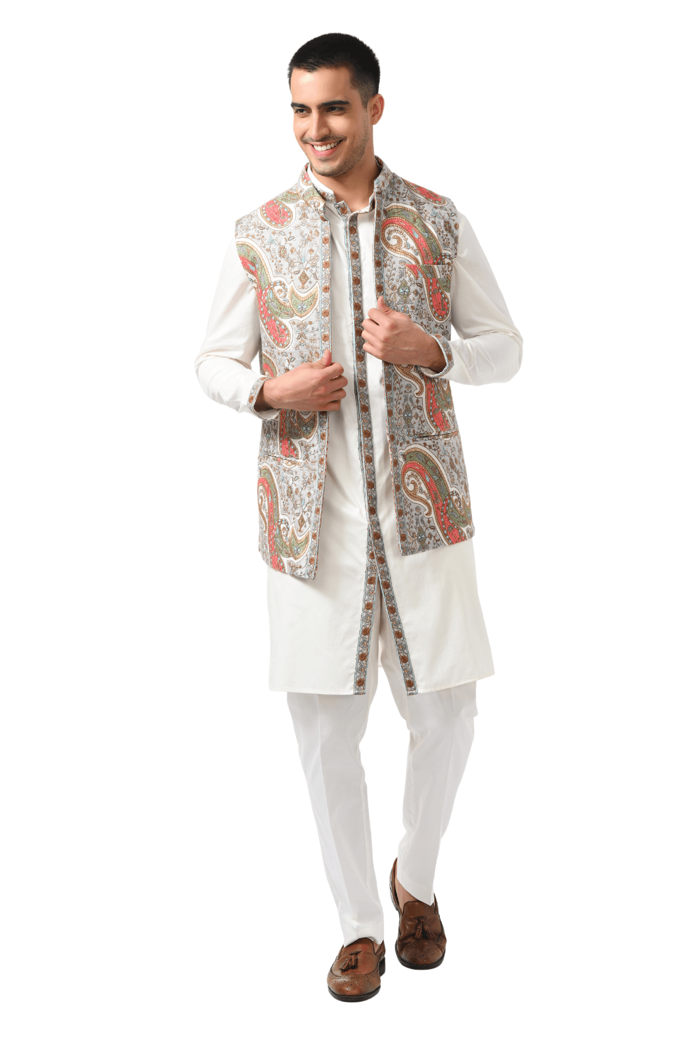 Bold Paisle Kashmiri Open Modi Jacket