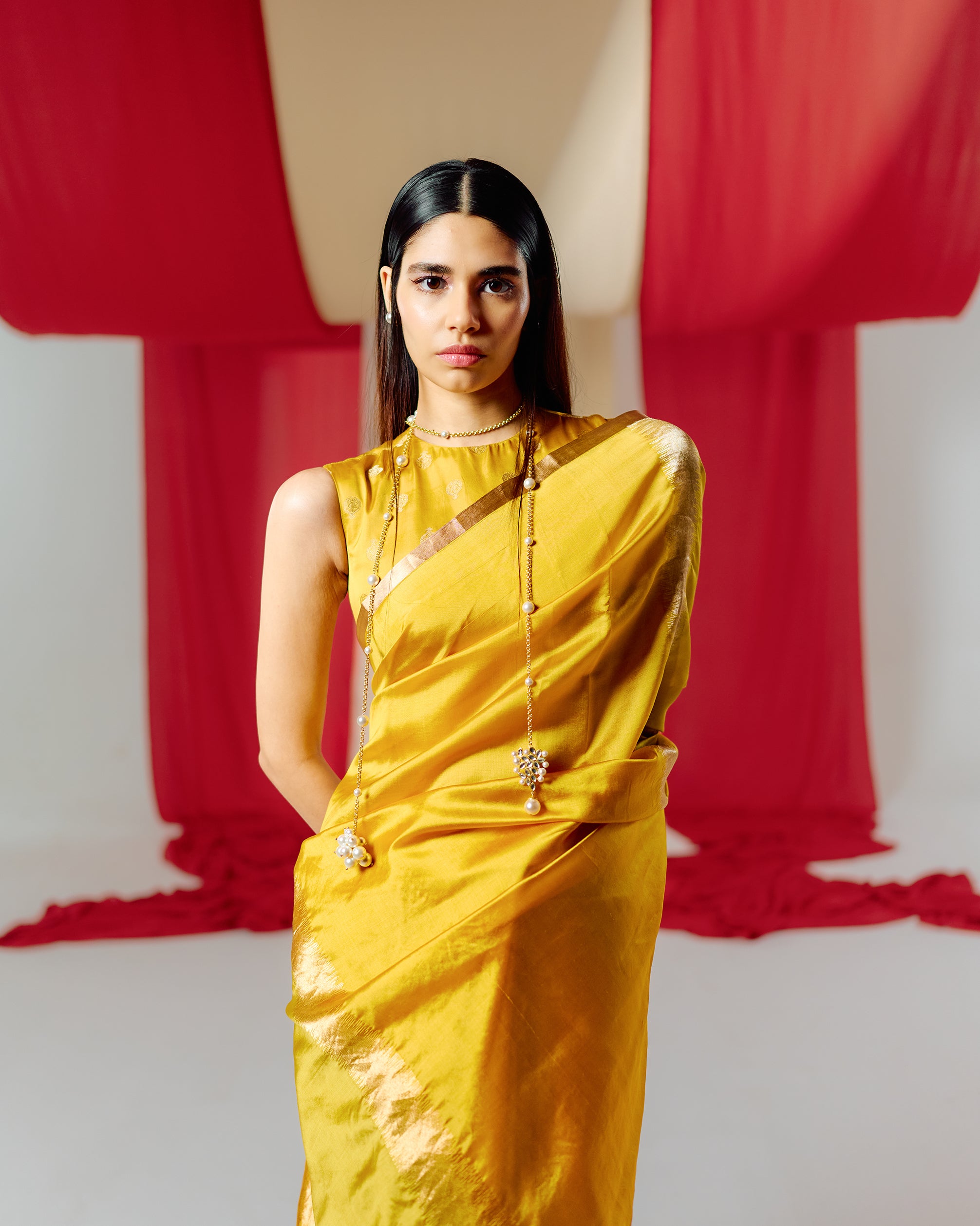 Handwoven Yellow Silk Saree