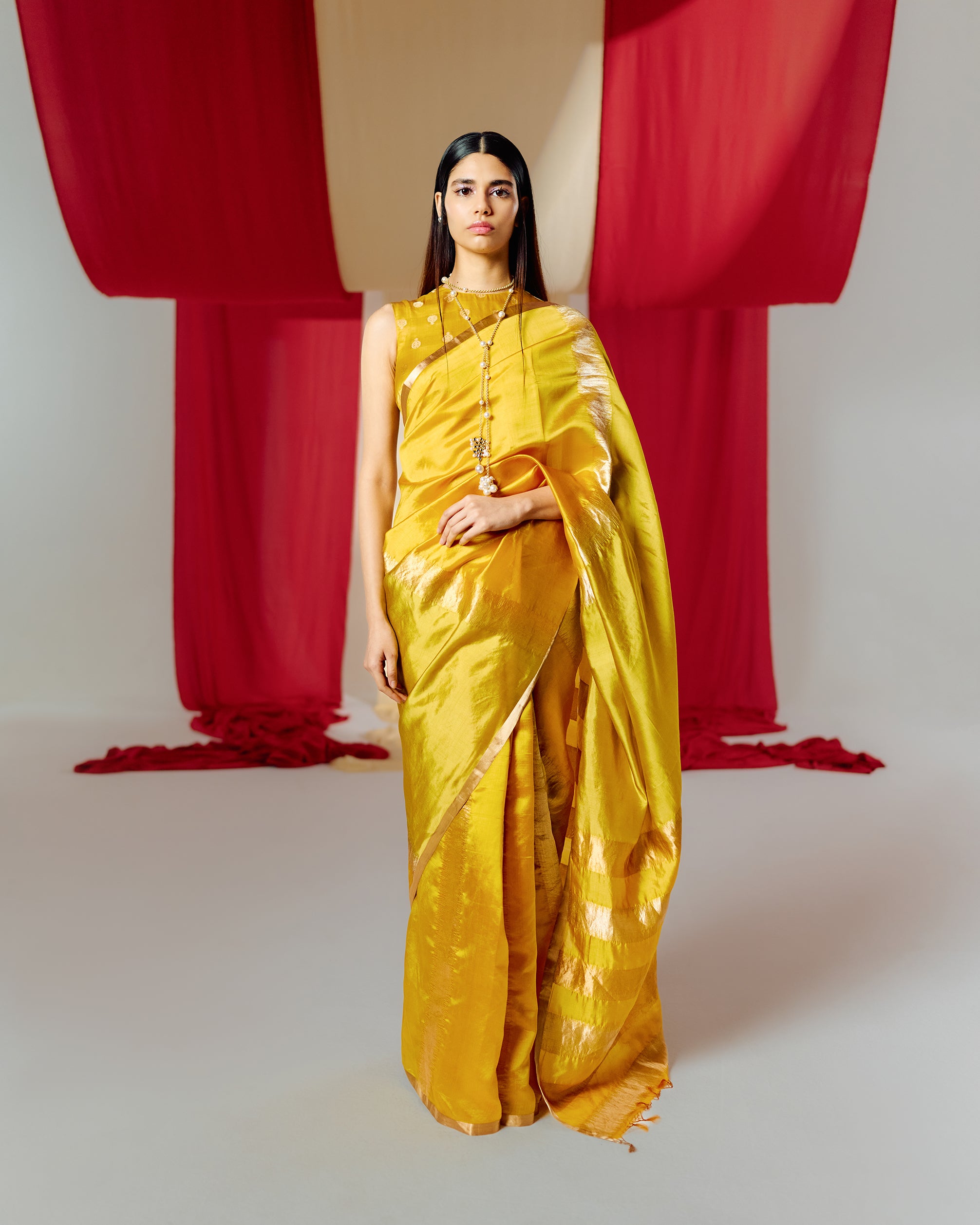 Handwoven Yellow Silk Saree