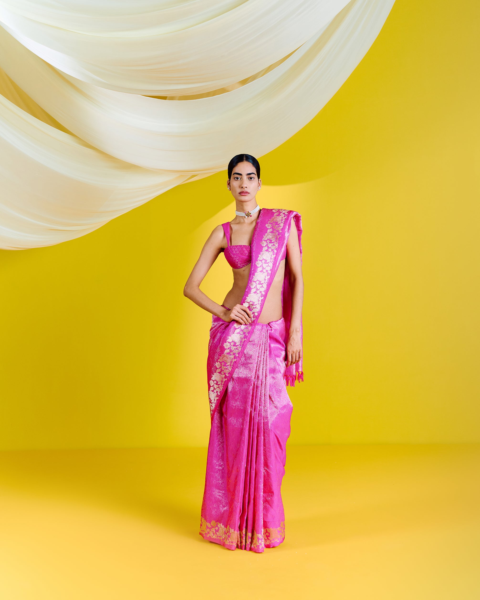 Handwoven Pink Silk Saree