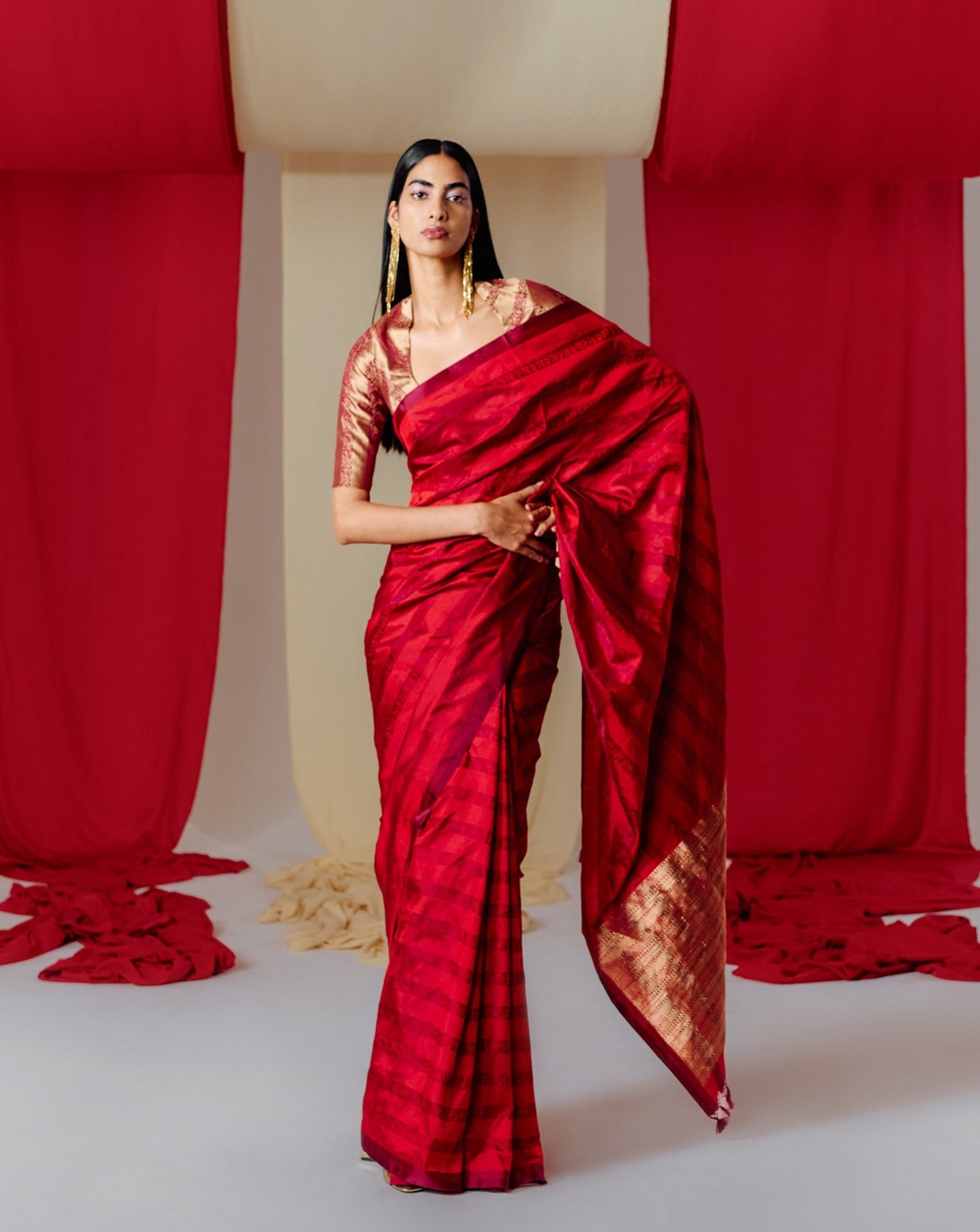 Handwoven Red Silk Saree