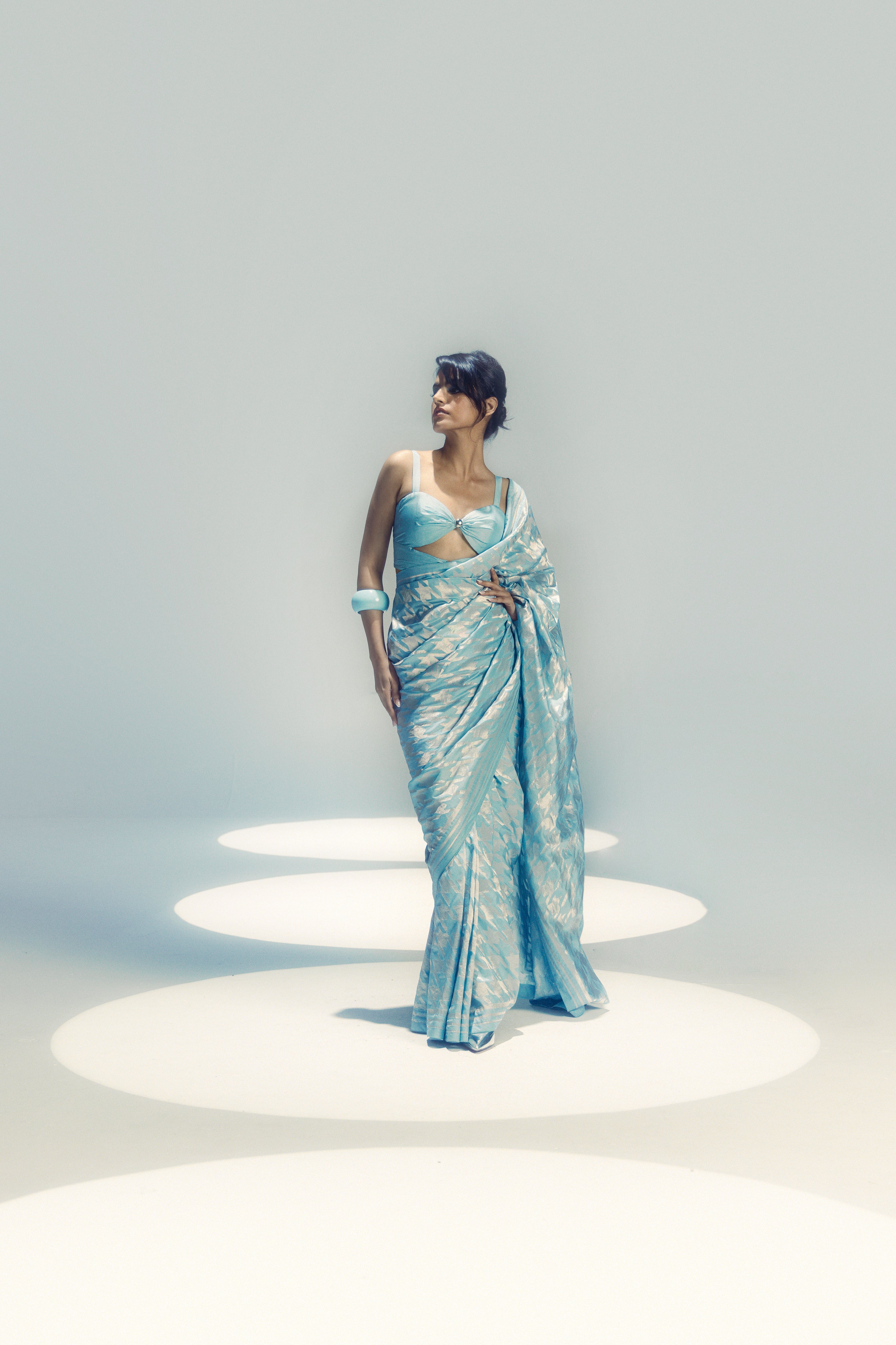 Powder Blue Open Border Houndstooth