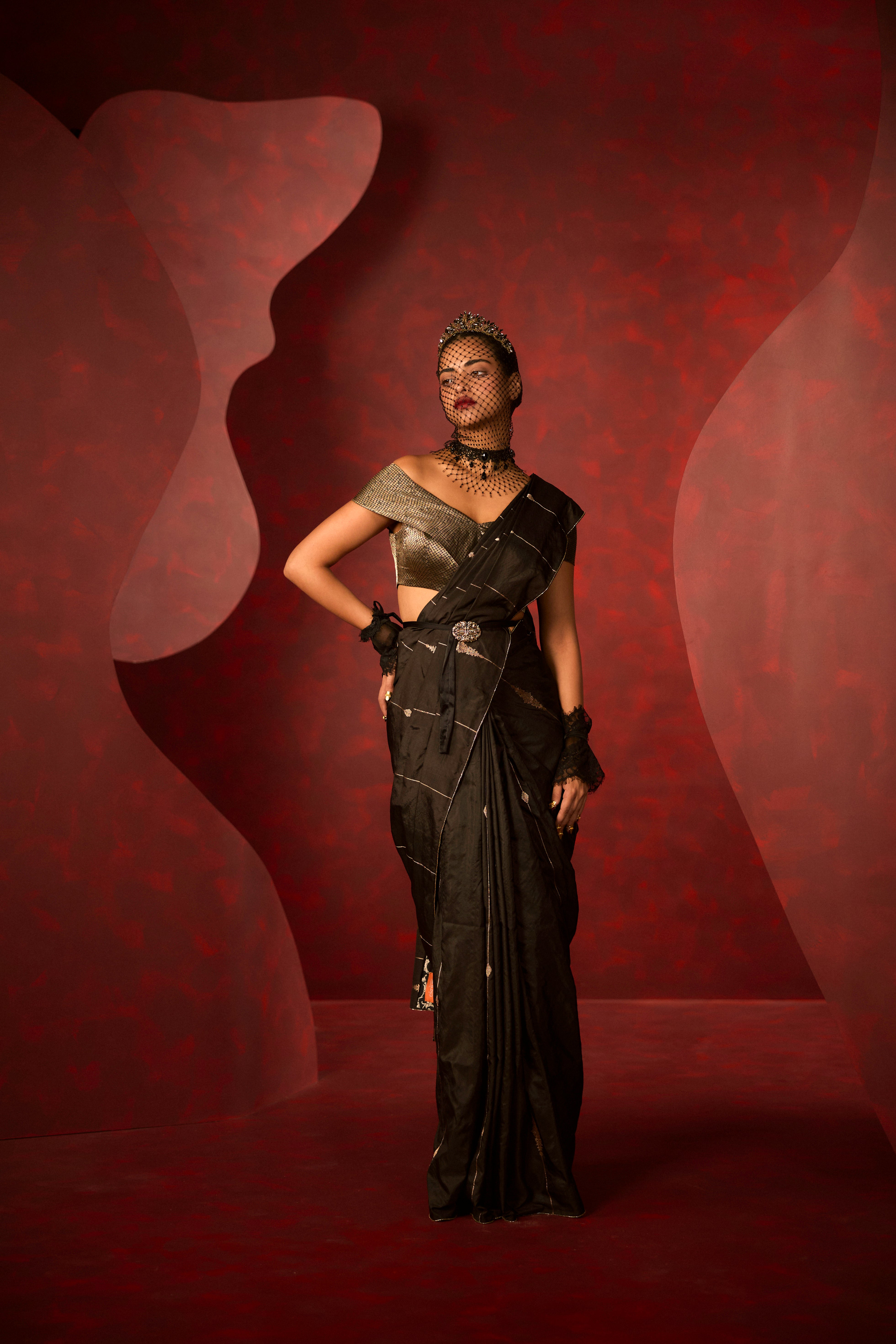 The Bridezilla Saree In Black