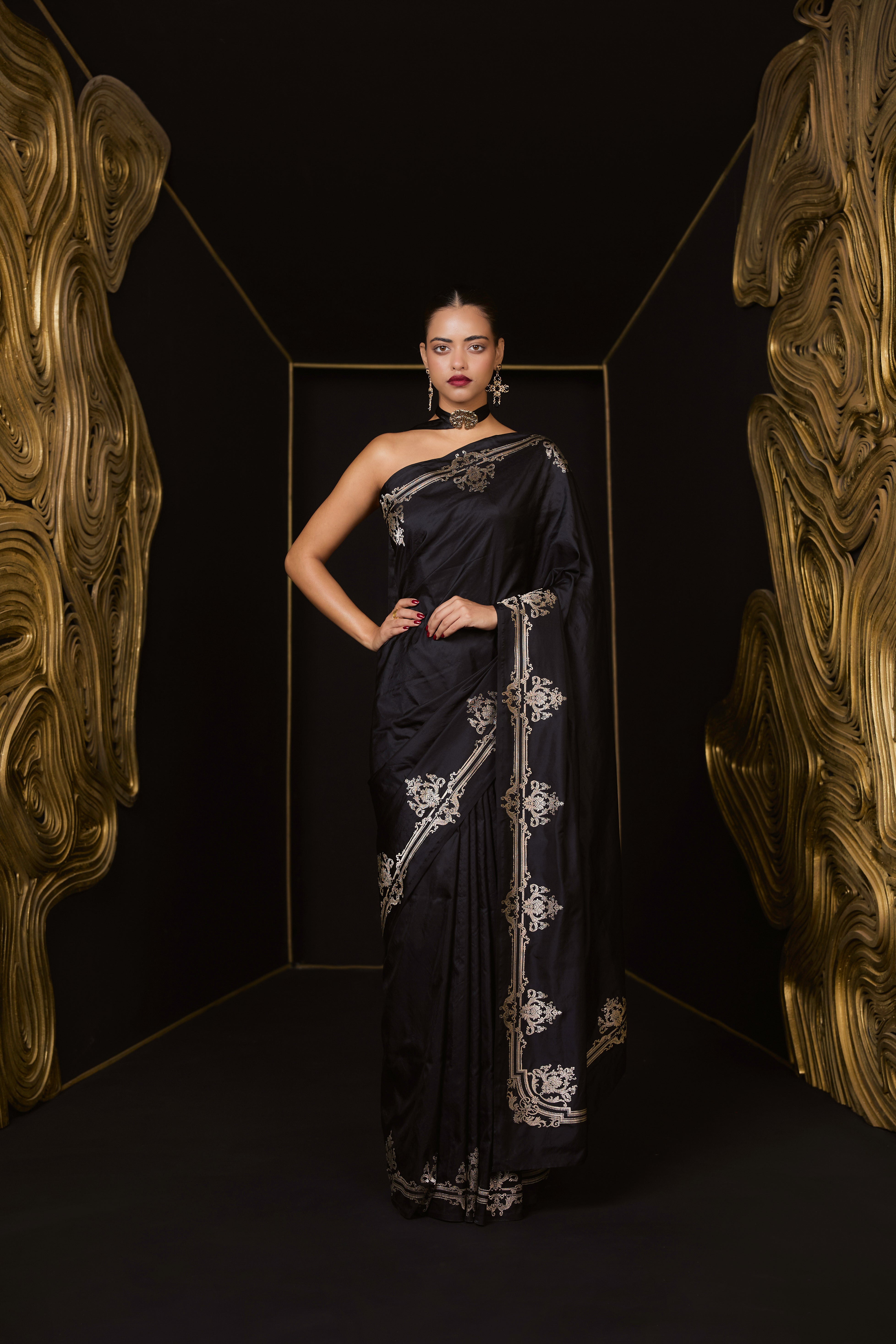 The 'goth Bride' Saree