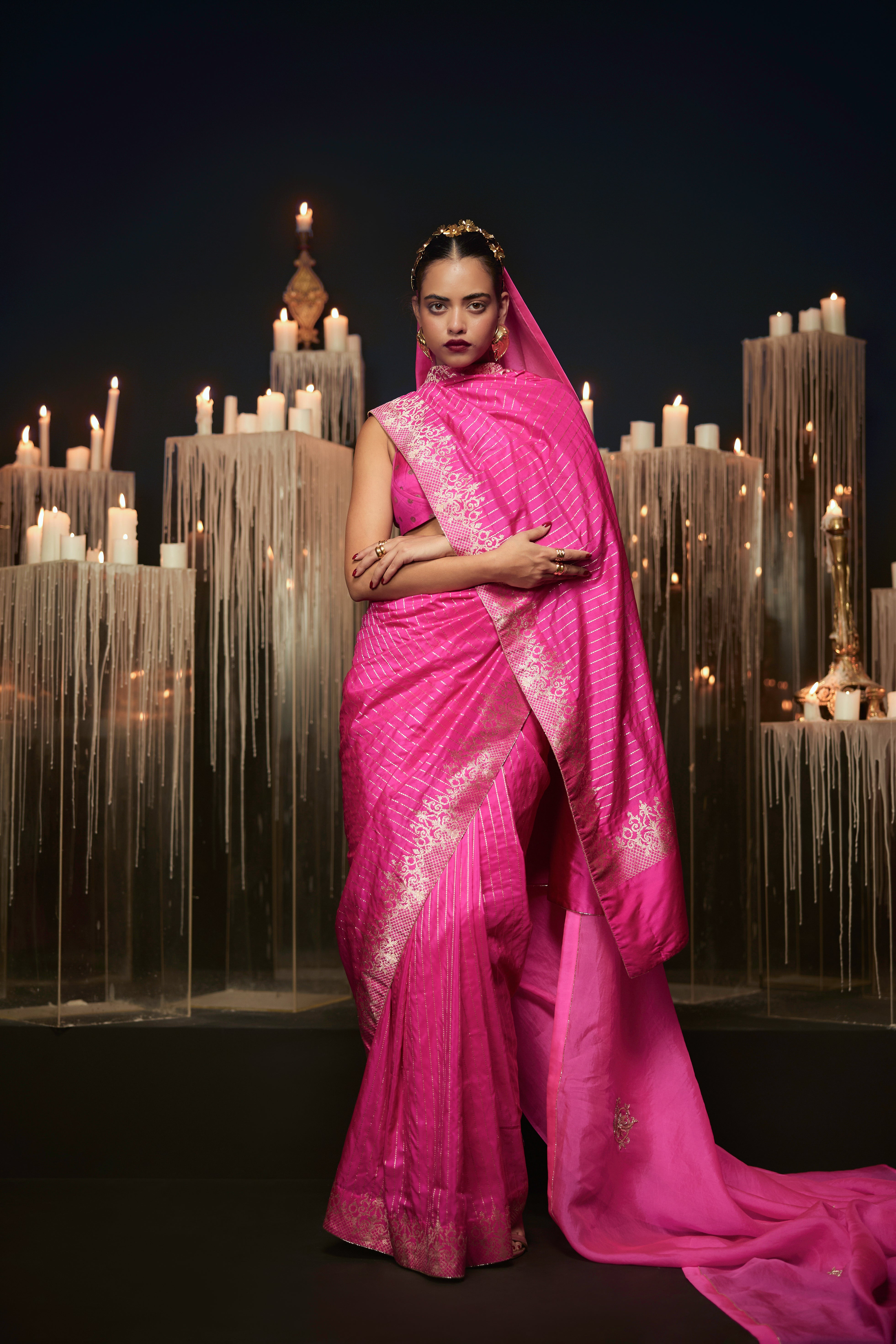 The 'femme Fatale' Saree In Pink