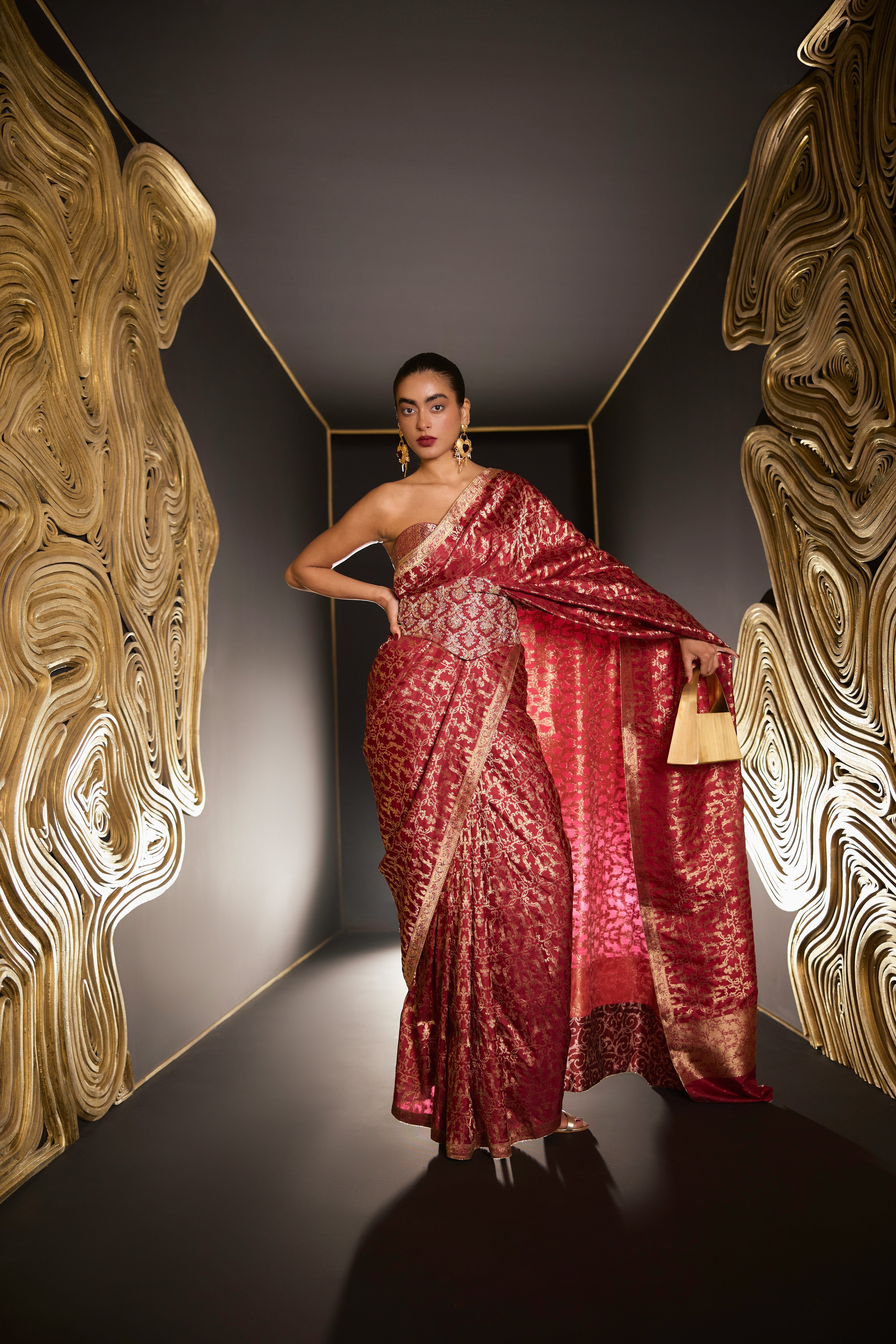 The 'true Love' Saree In Maroon