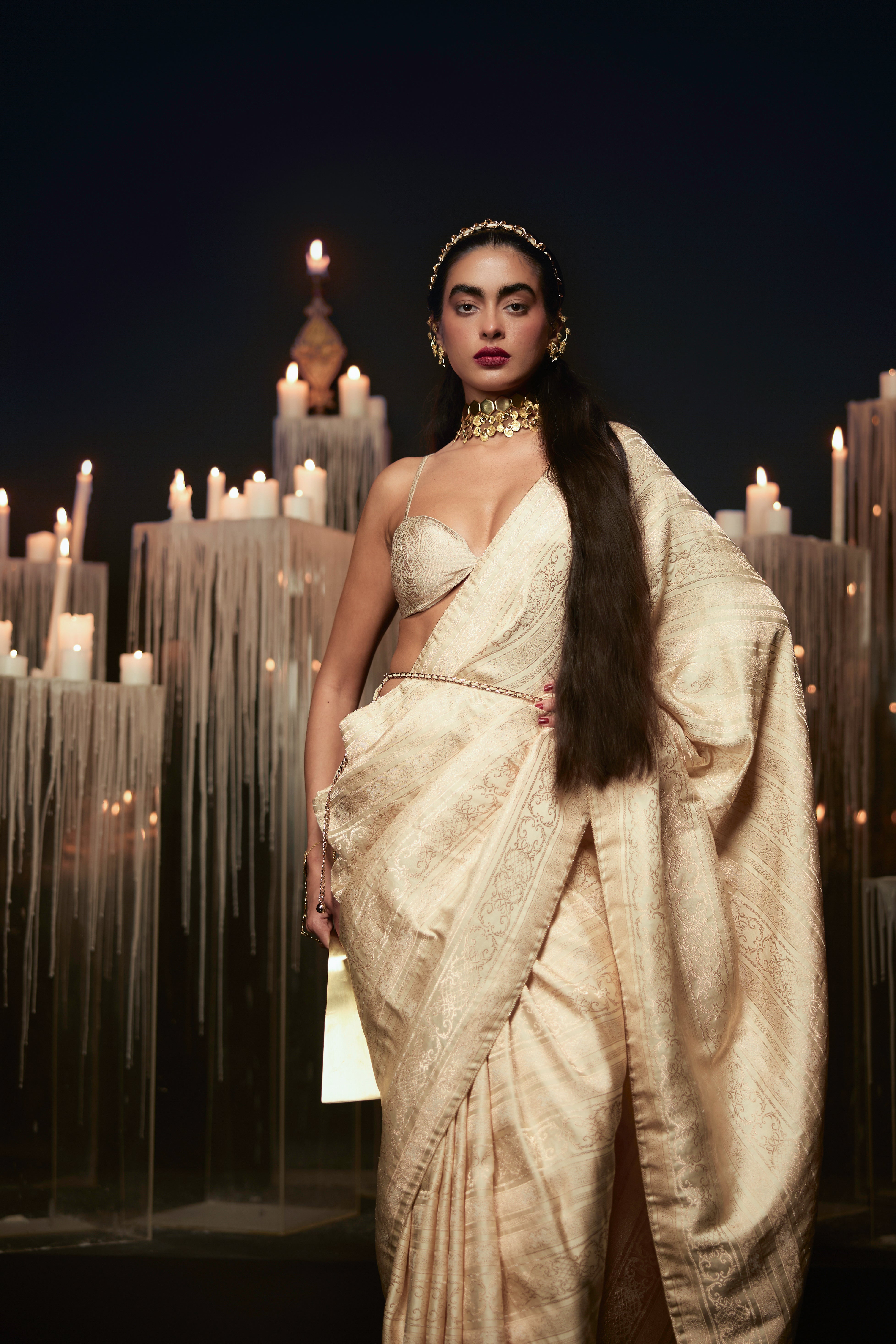 The ‘i Do’ Saree In Beige