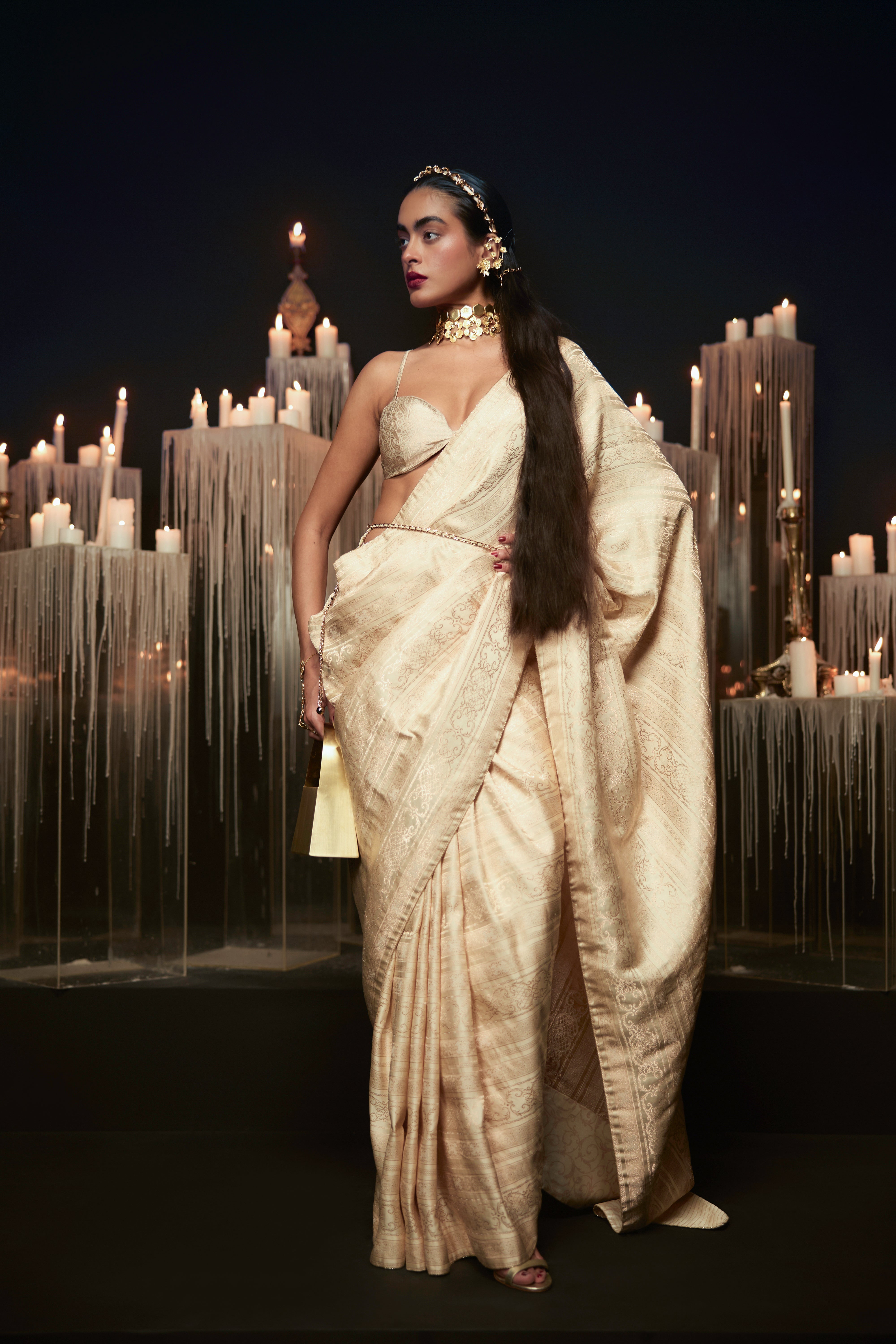 The ‘i Do’ Saree In Beige