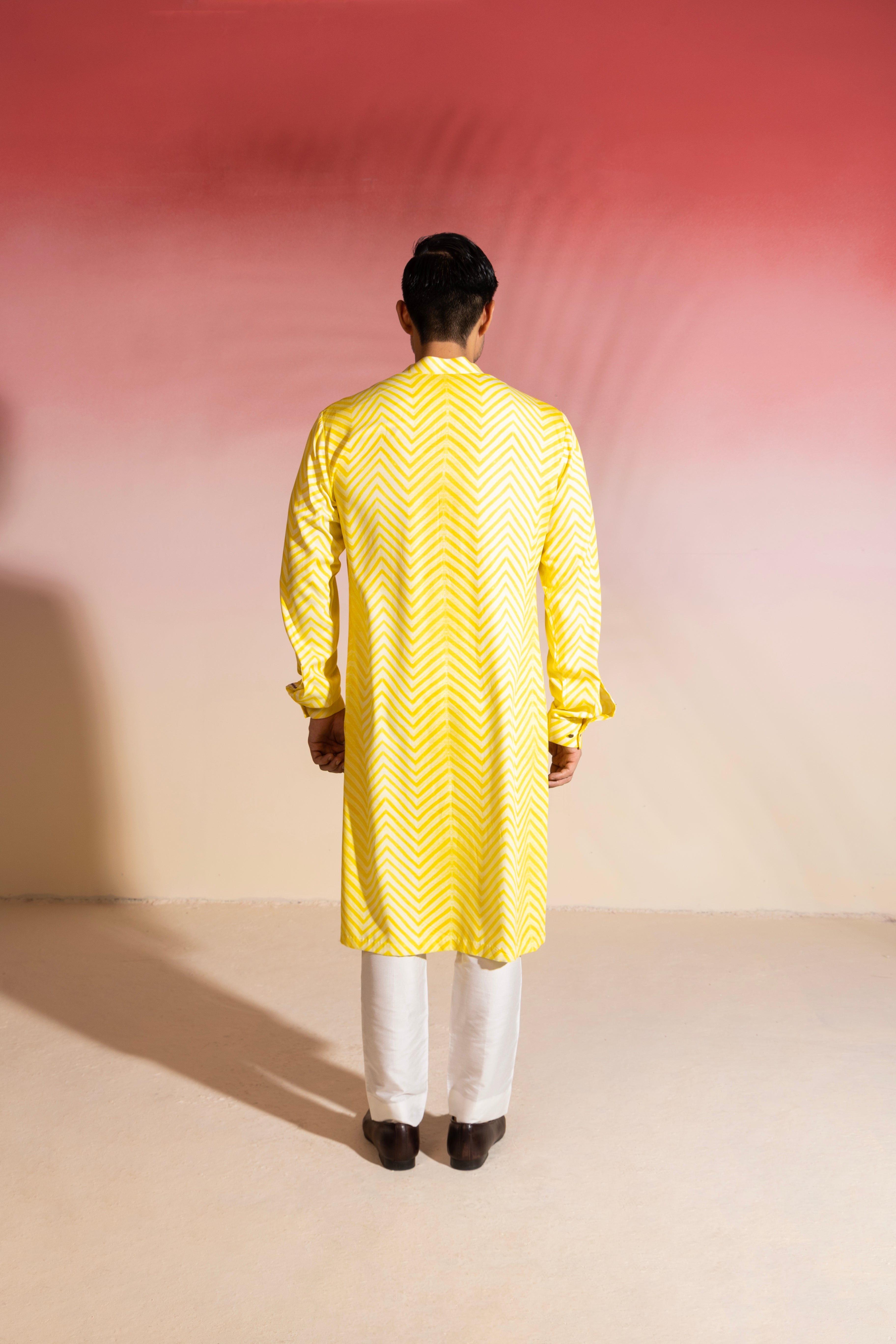 Shibori Kurta In Lemon