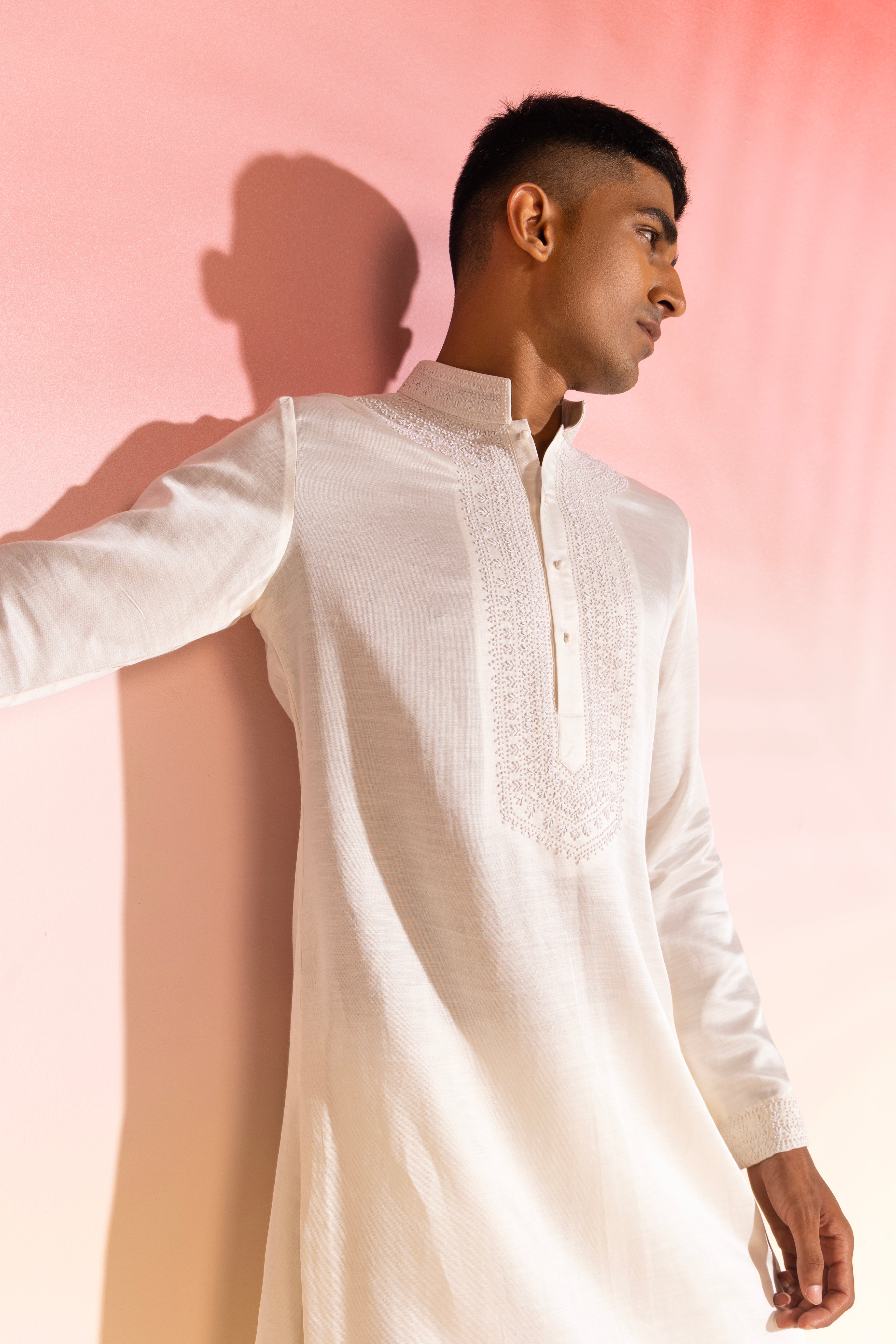 Ivory French Knot Kurta
