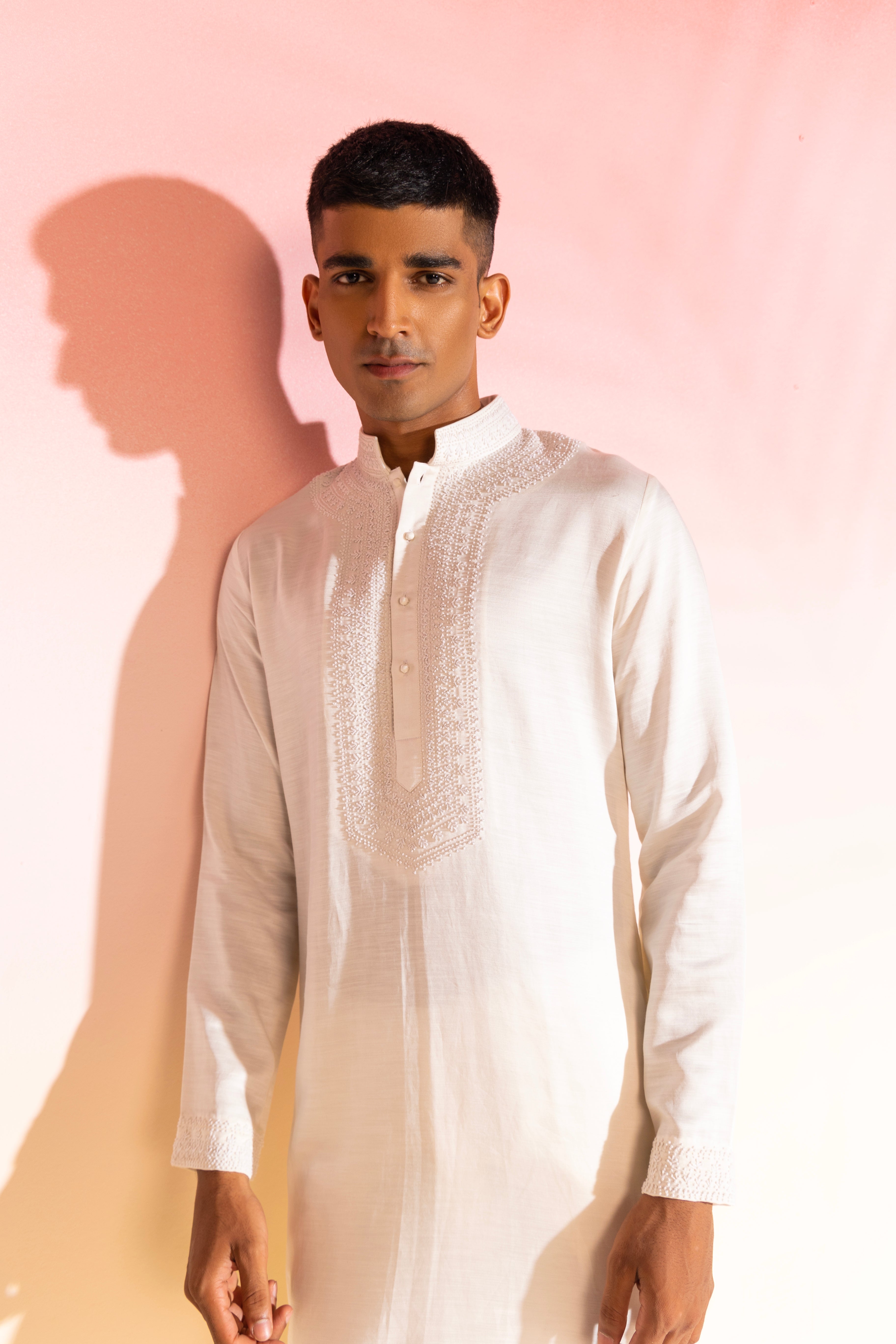 Ivory French Knot Kurta