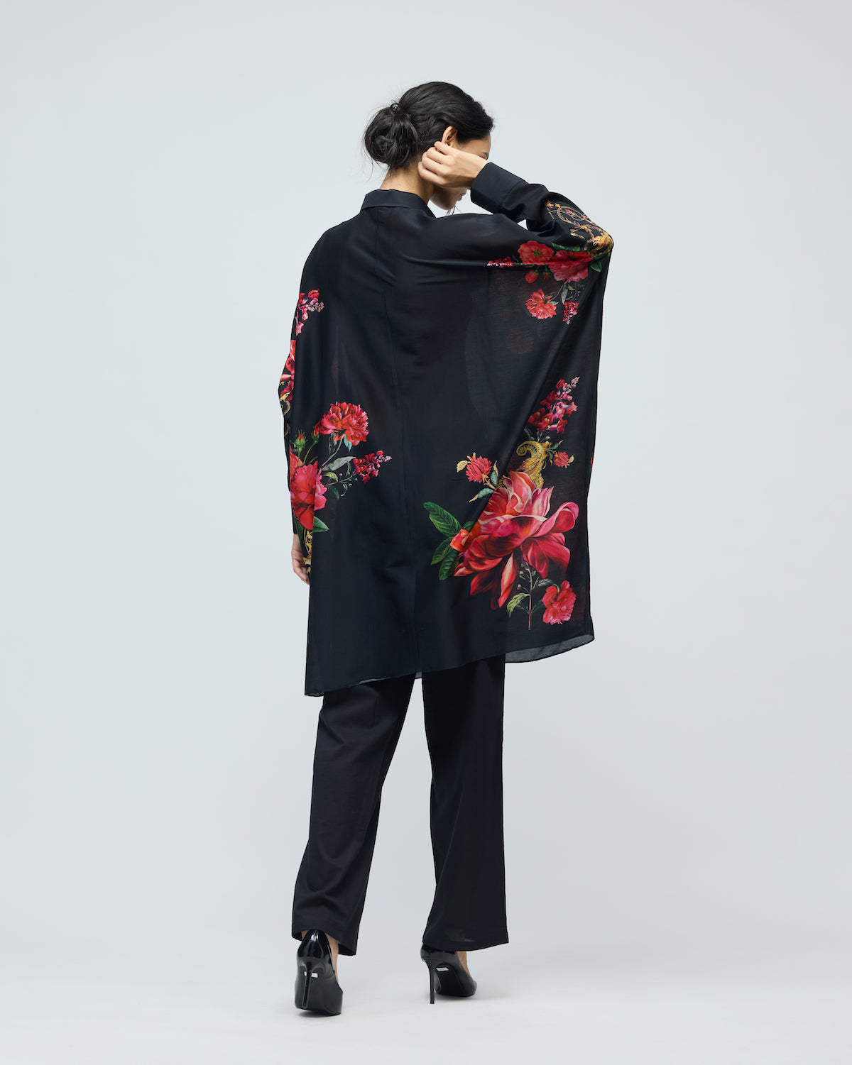 Floral Printed Chanderi Tunic