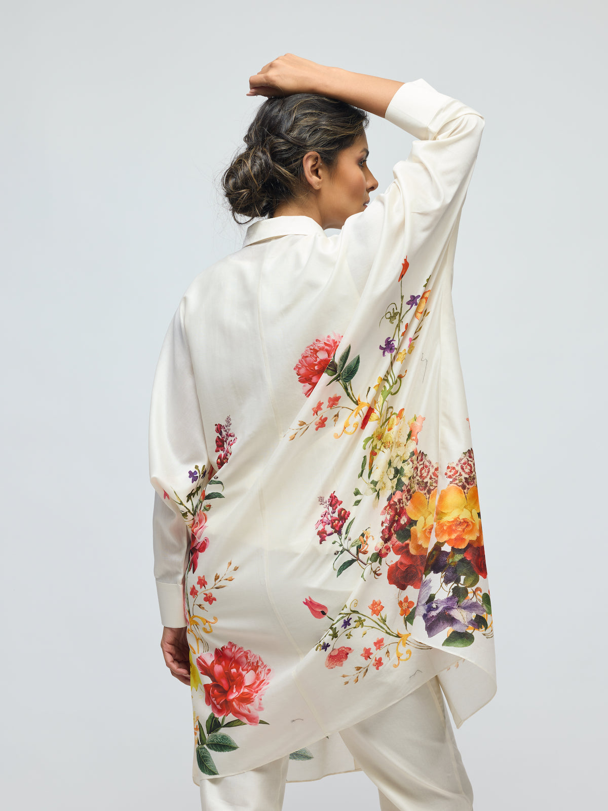 Floral Printed Chanderi Tunic