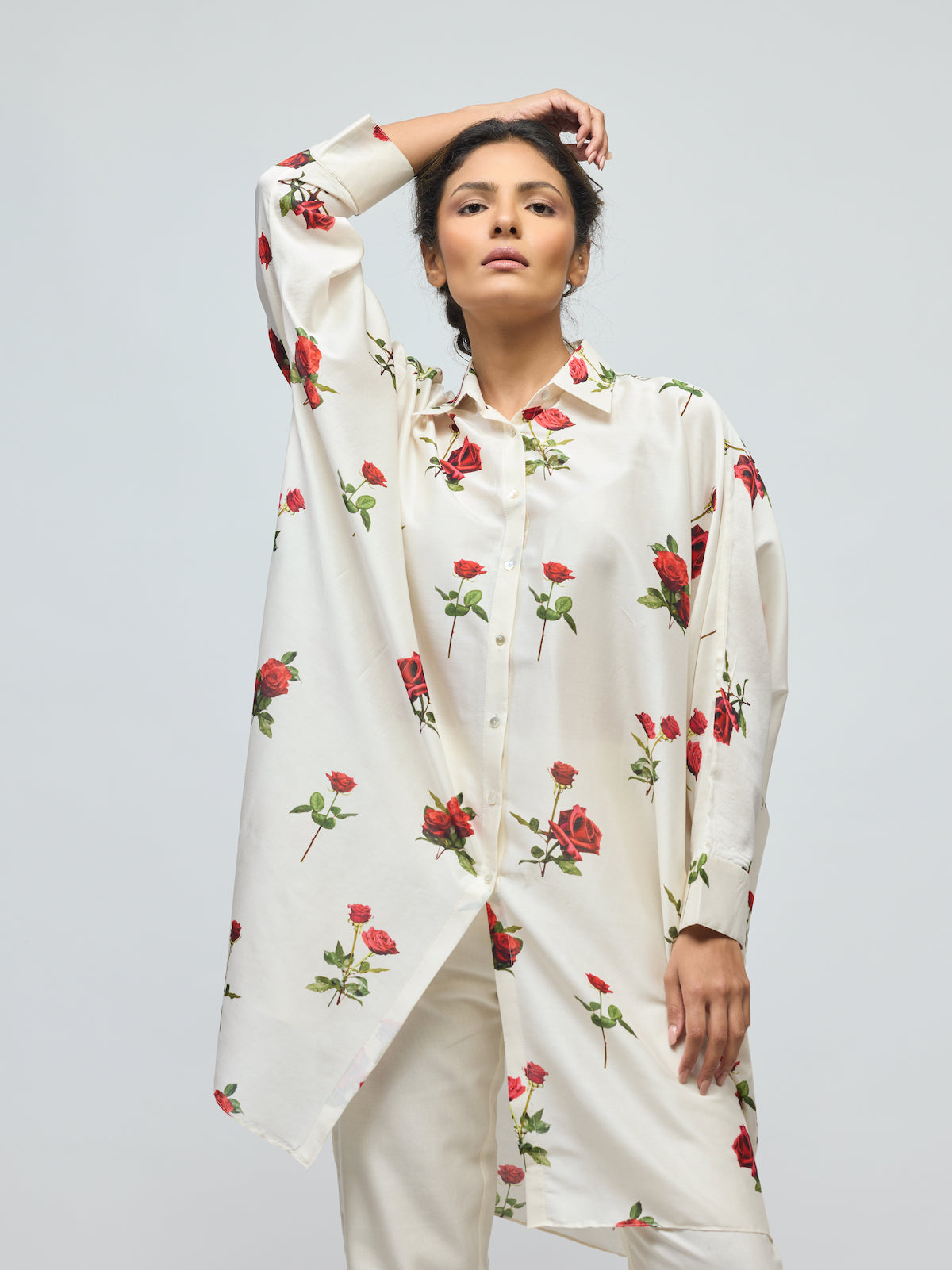 Floral Printed Chanderi Tunic