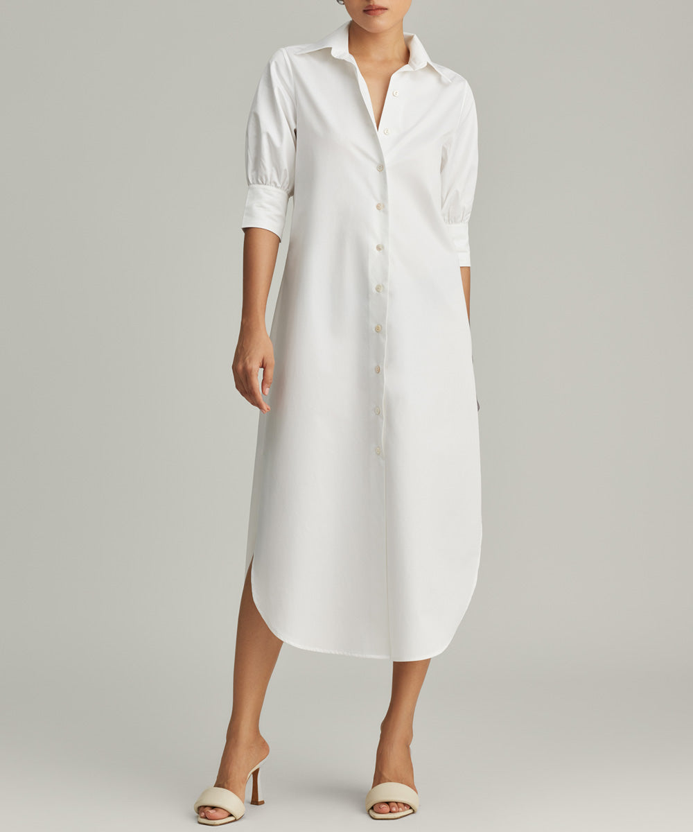 Egyptian Cotton Long Shirt Dress