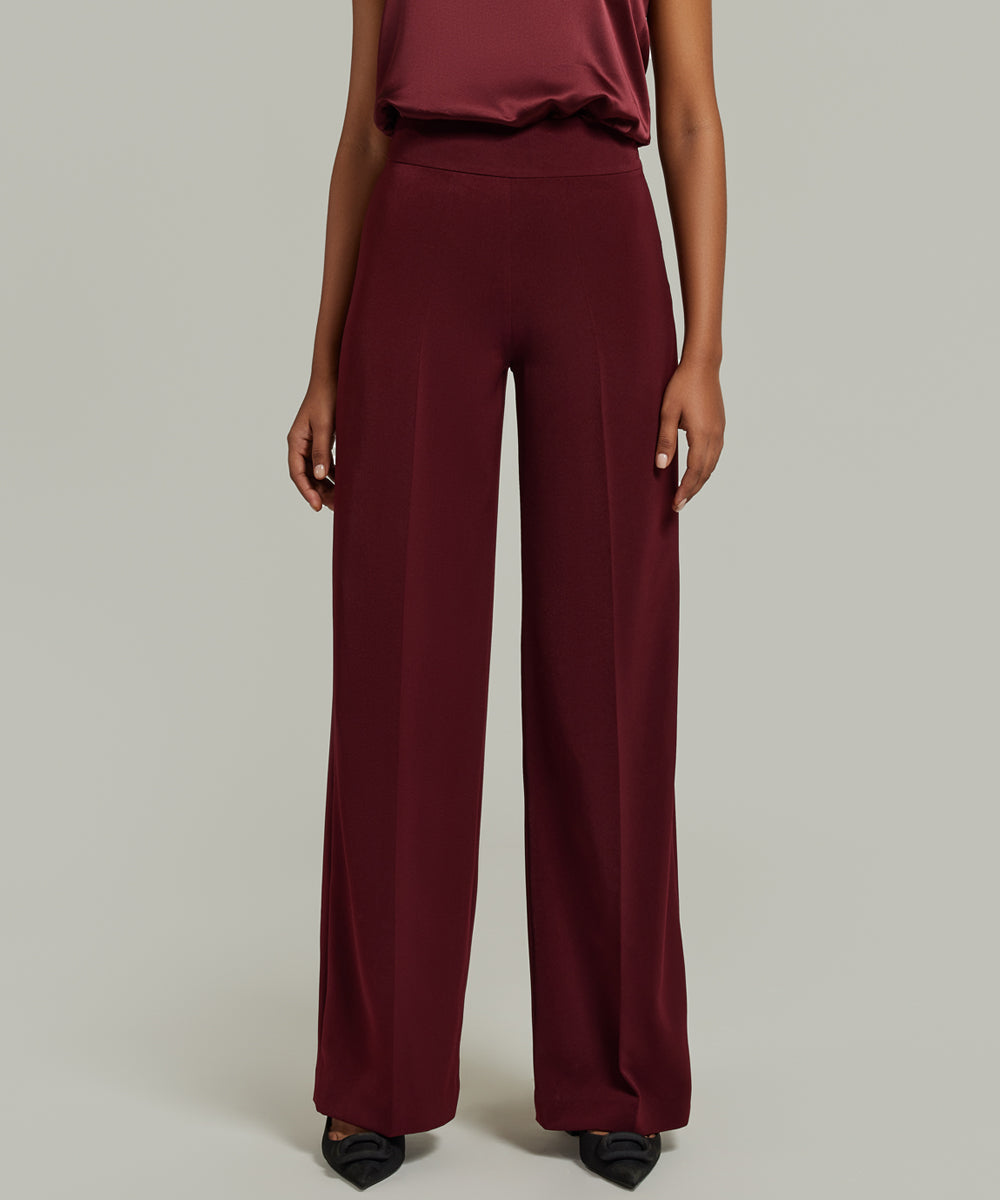 Stretch Suiting Wide-Leg Trousers