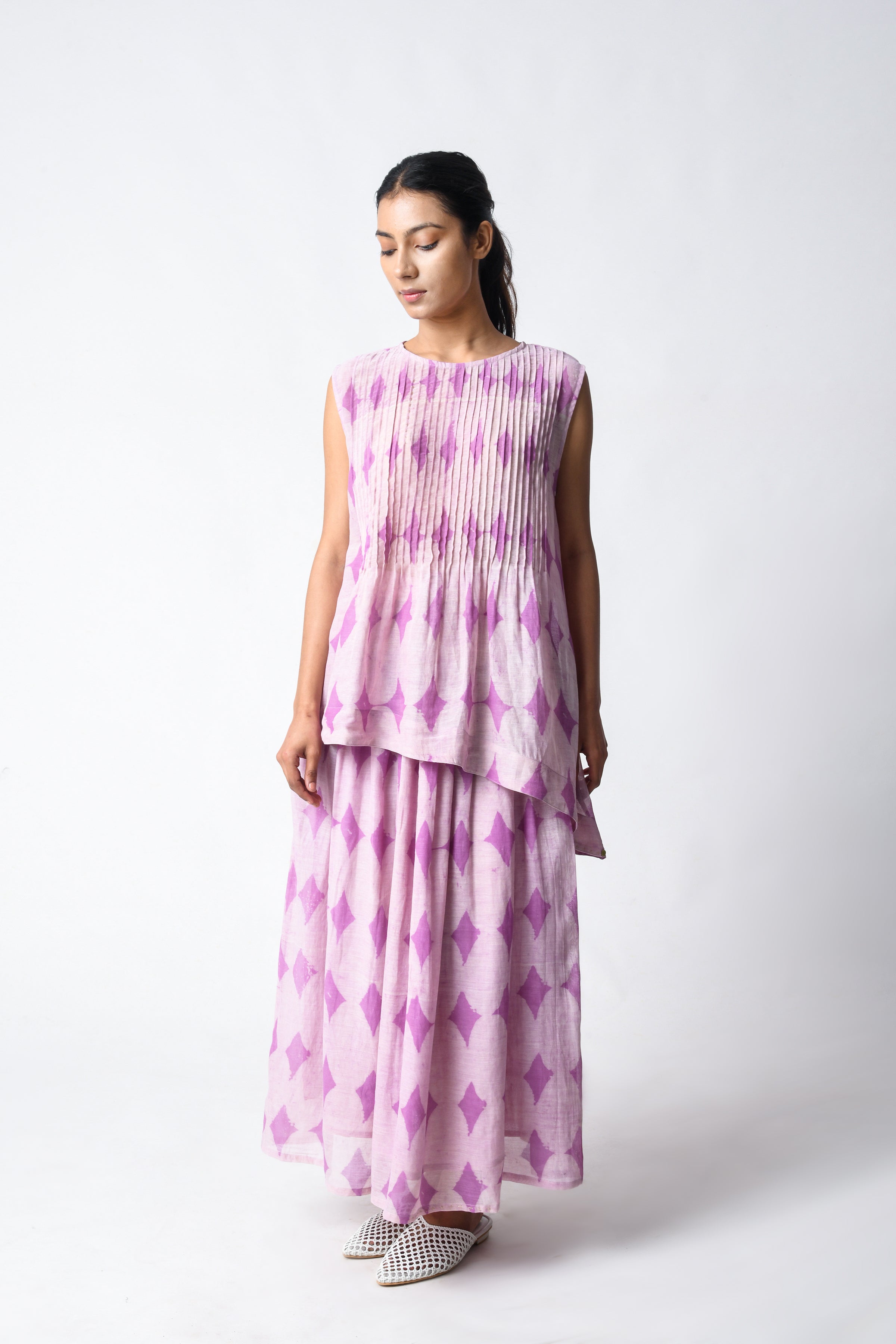 Pintuck Plum Cord Set