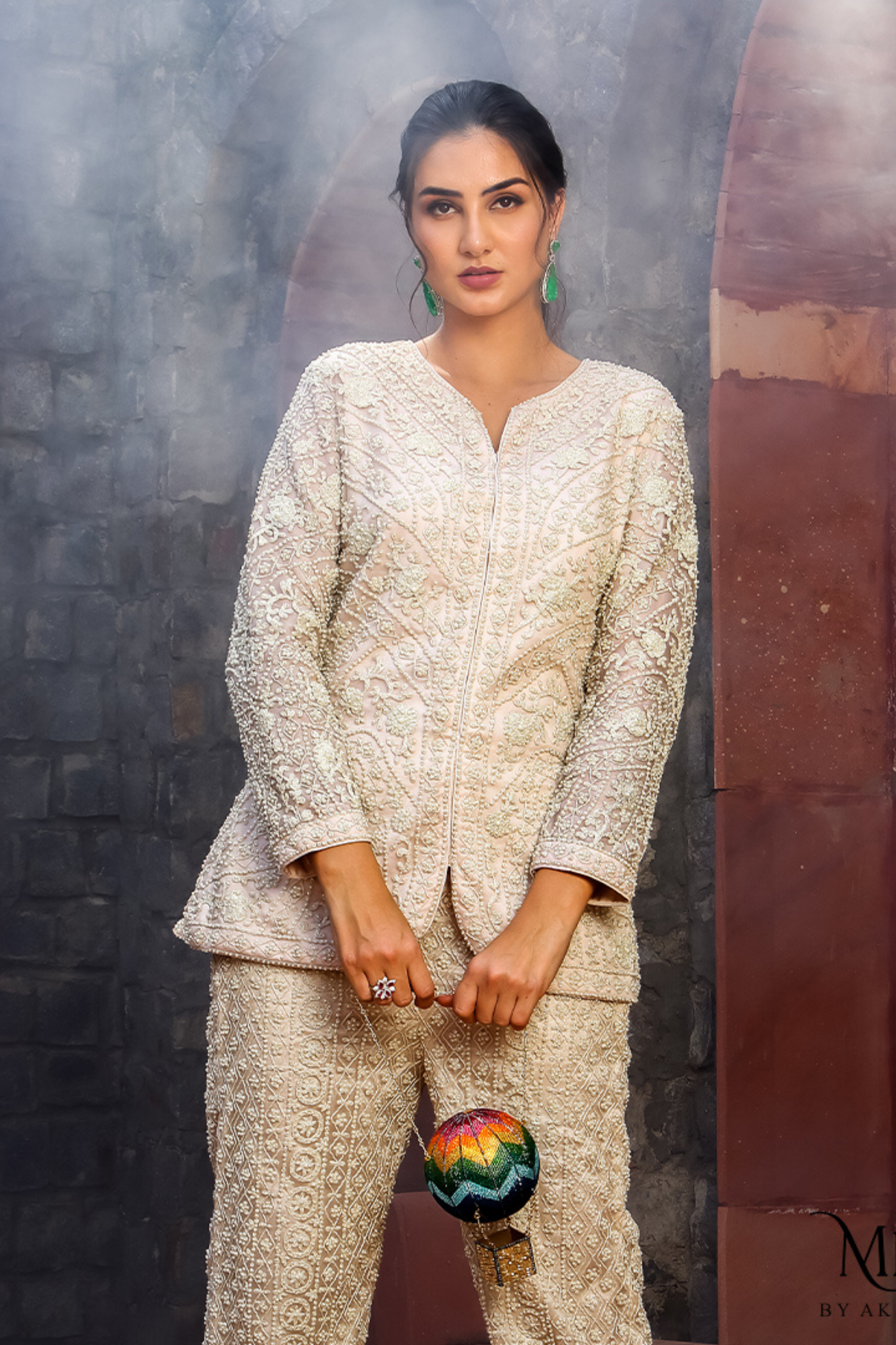 Dione- Ivory Jacket With Pant Cord Set.