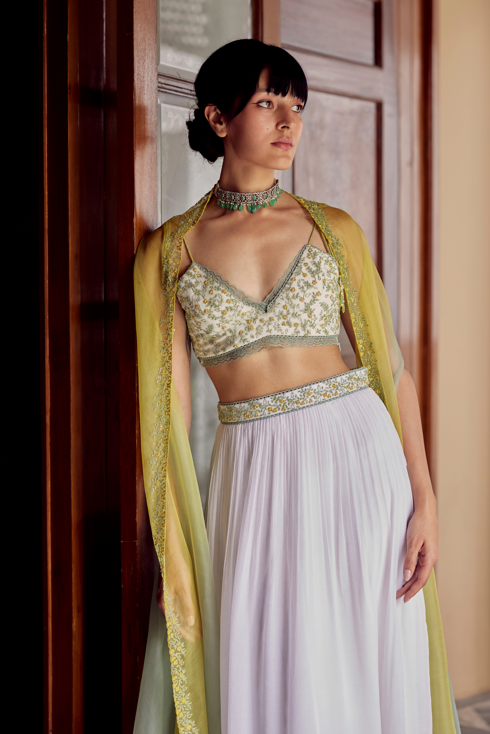 Ivory Lehenga Set