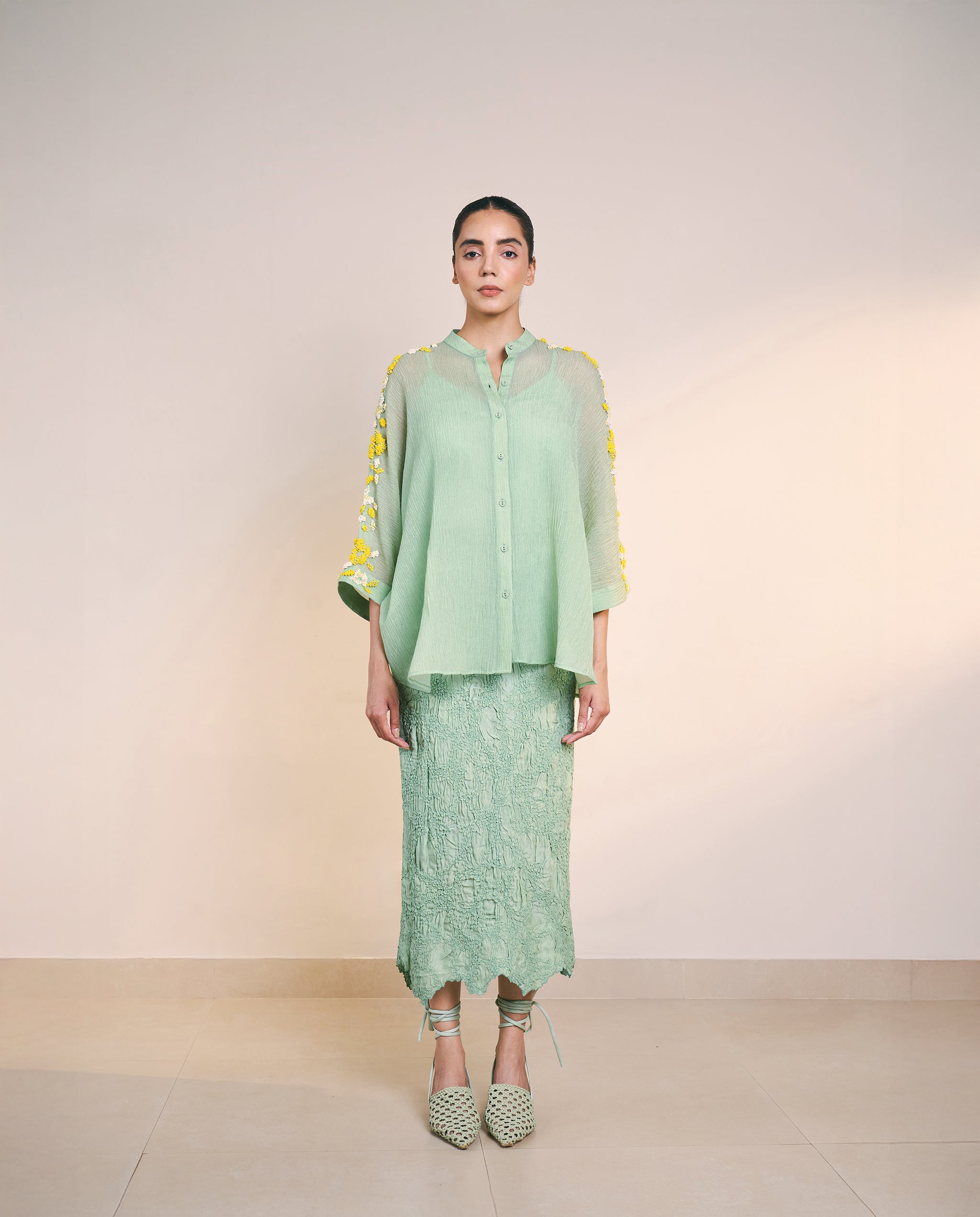 Sea Green Leafline Shirt