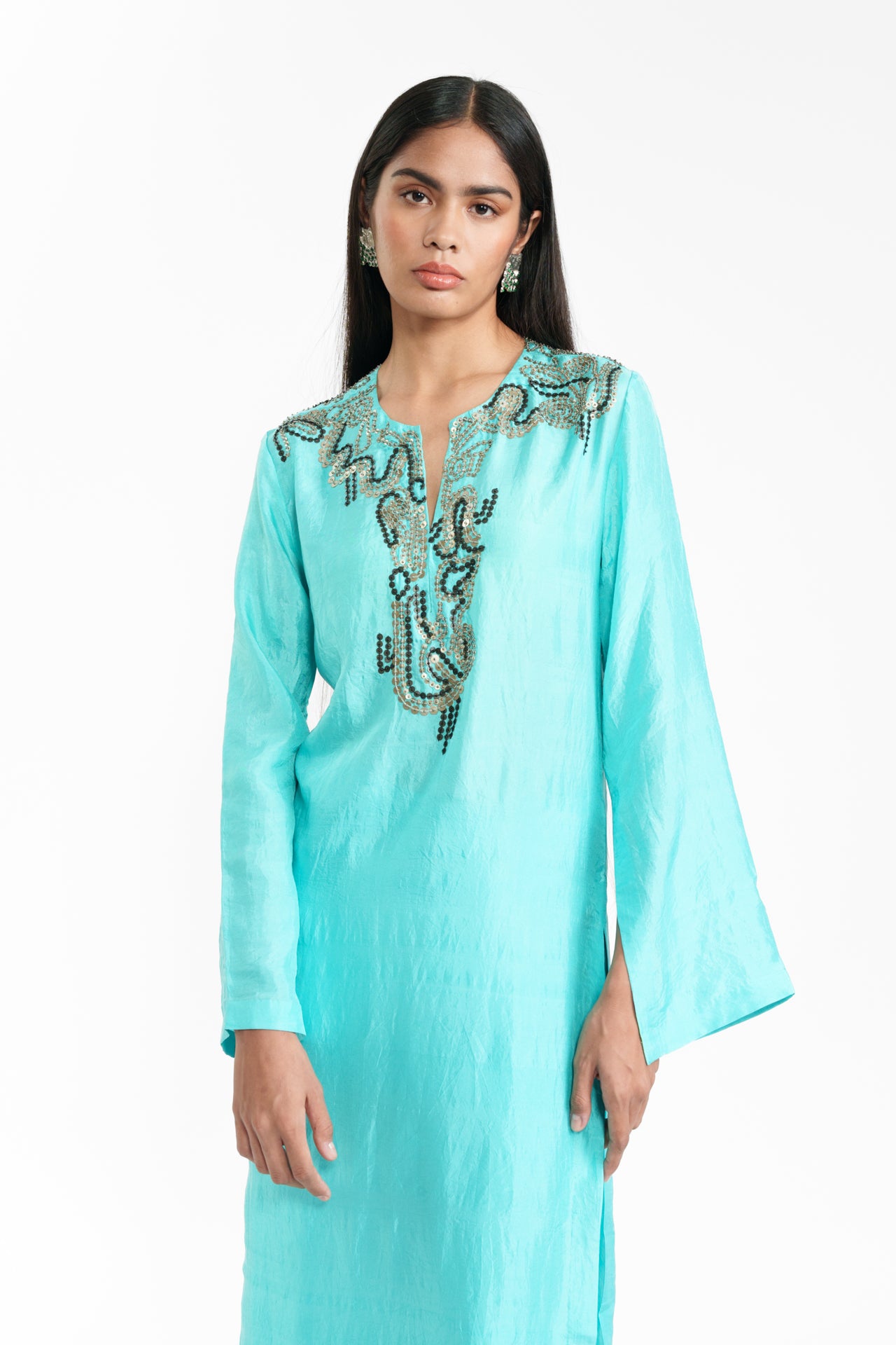 Long Kurta And Trouser Set