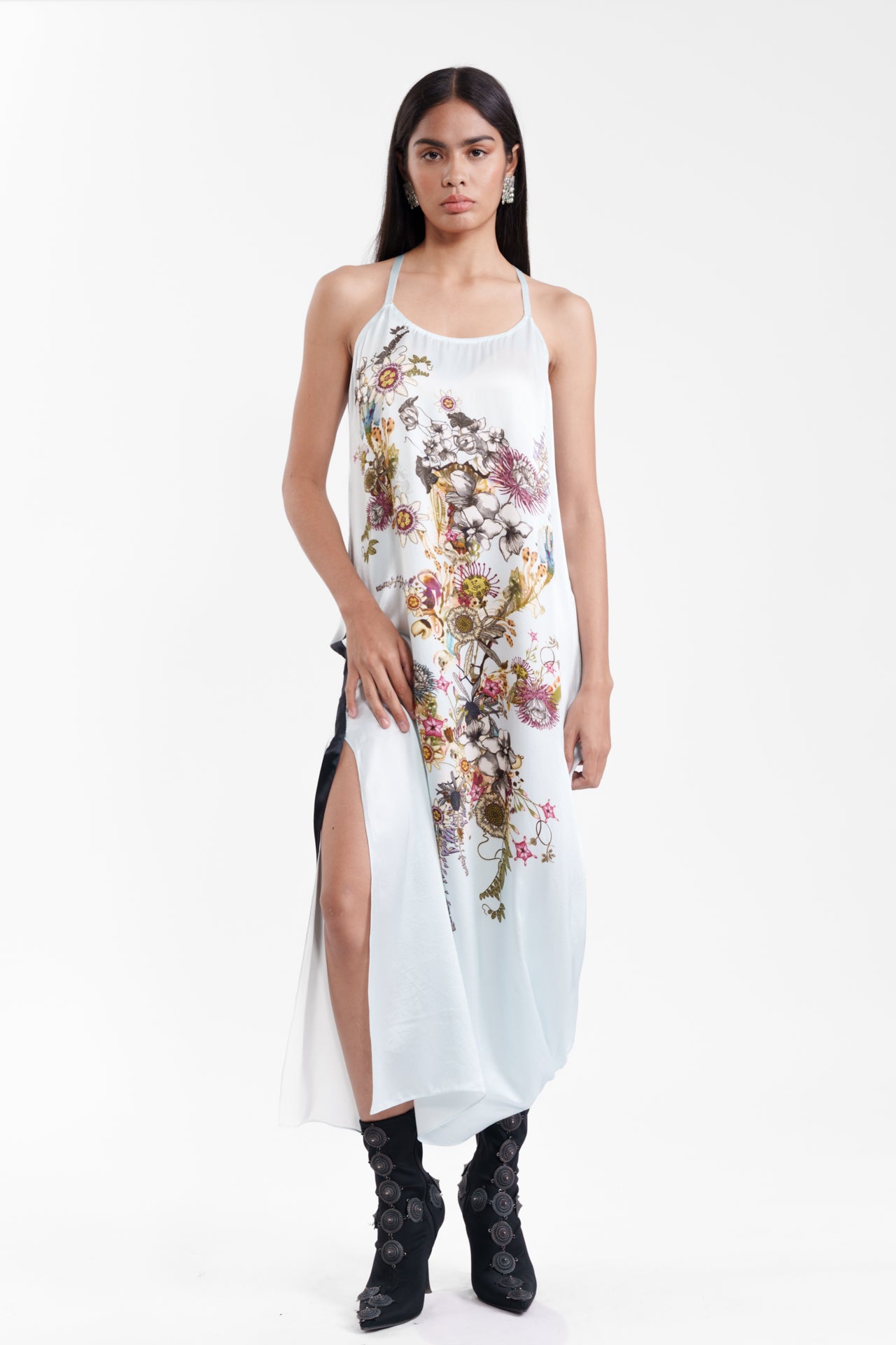 Printed Silk Slip Dress