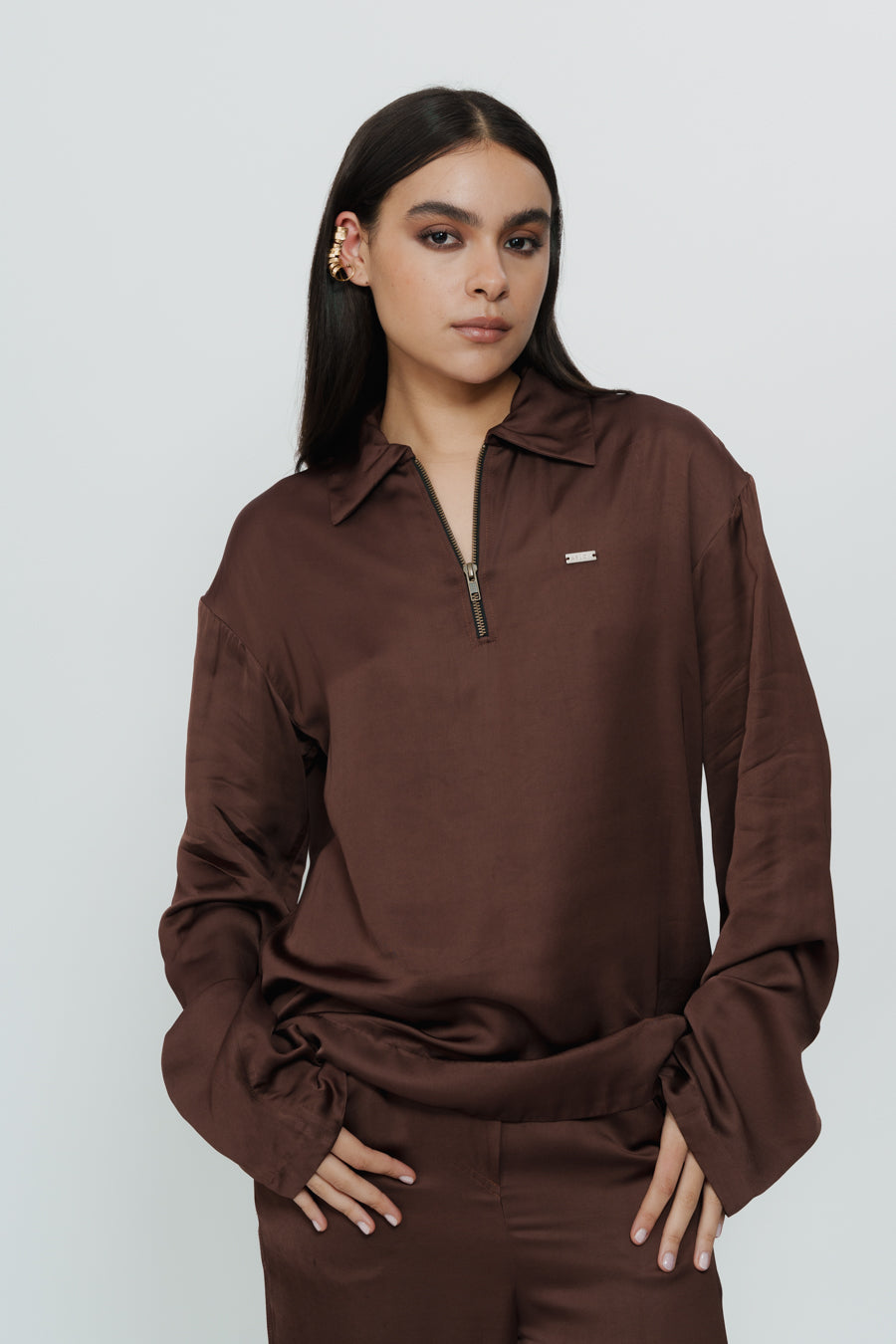 Dark Brown Silk Shirt & Trouser