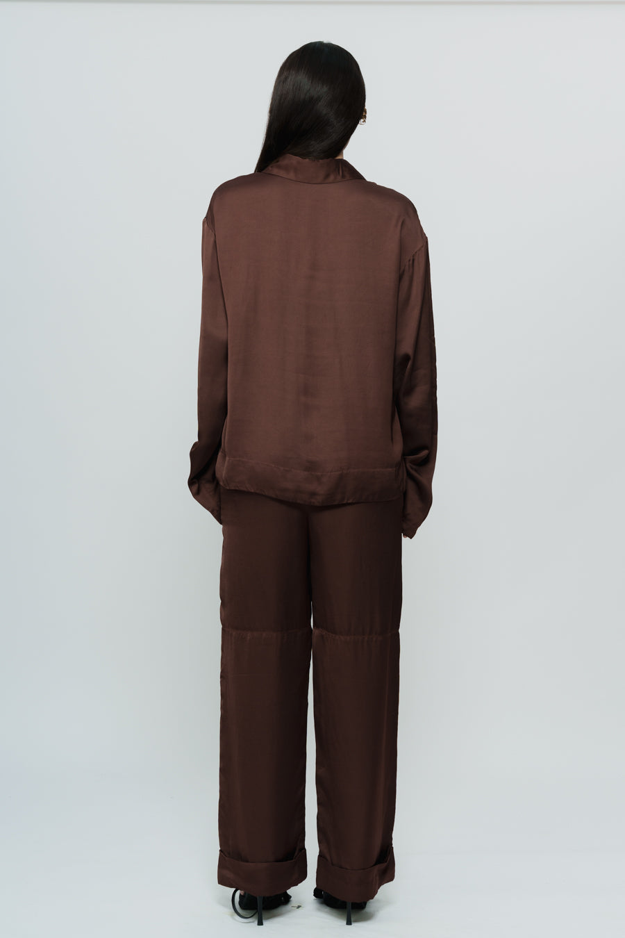 Dark Brown Silk Shirt & Trouser