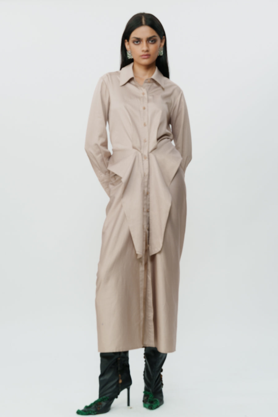 Khaki Shirt Dress