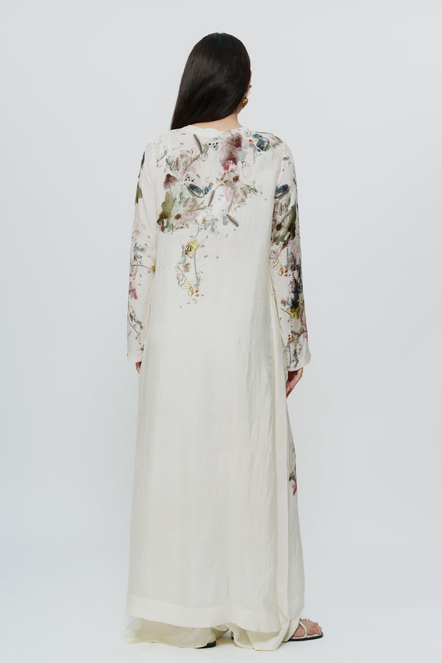 Abstract Print Kaftan Dress