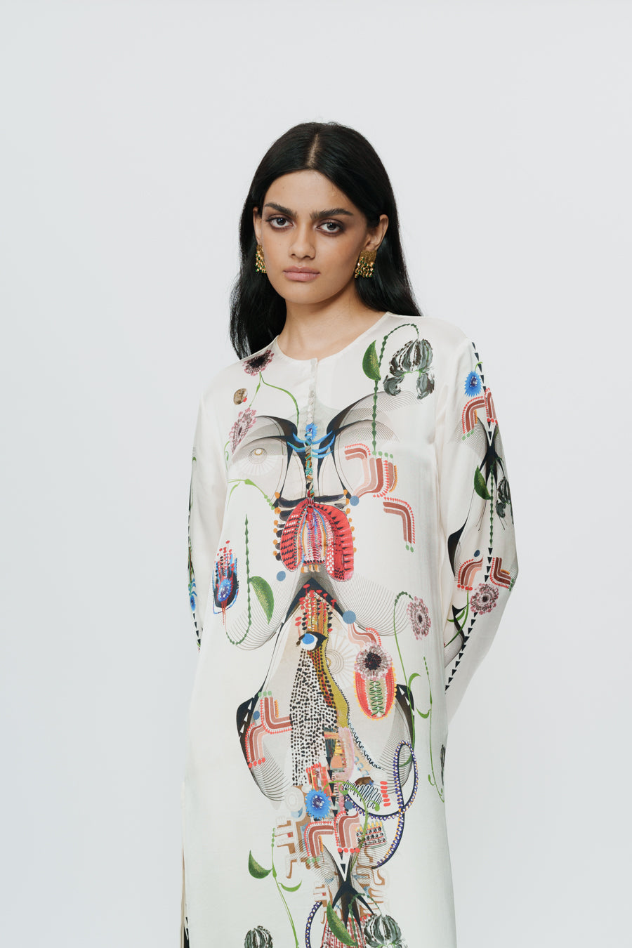 Astral Print Long Kurta With Trouser