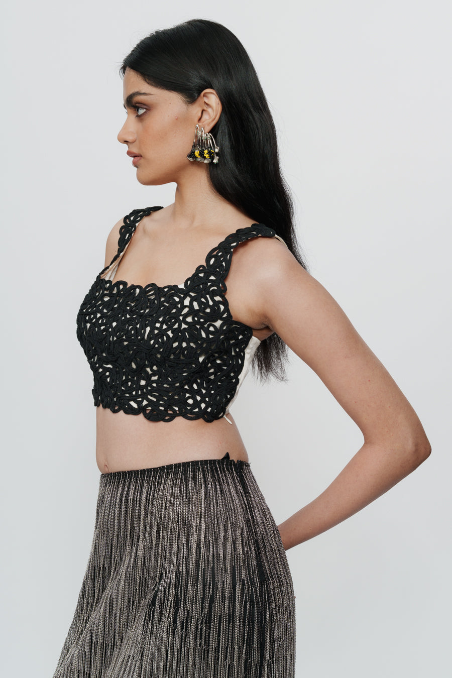 Black Lace Crop Top