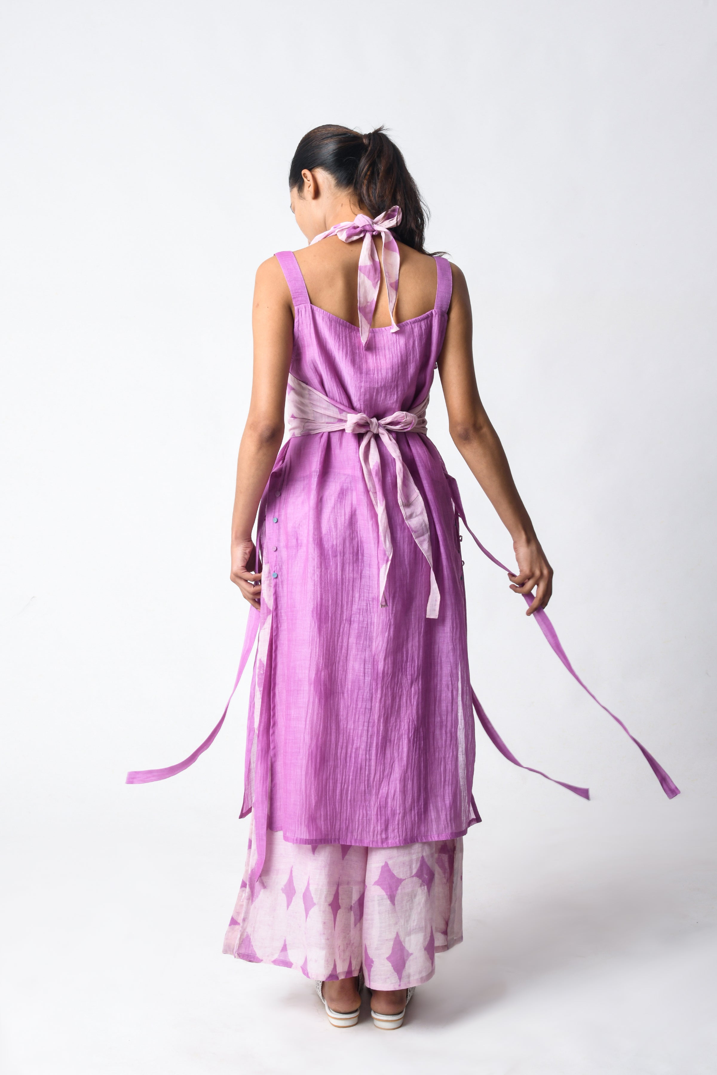 Tie-wrap Plum Co-ord Set
