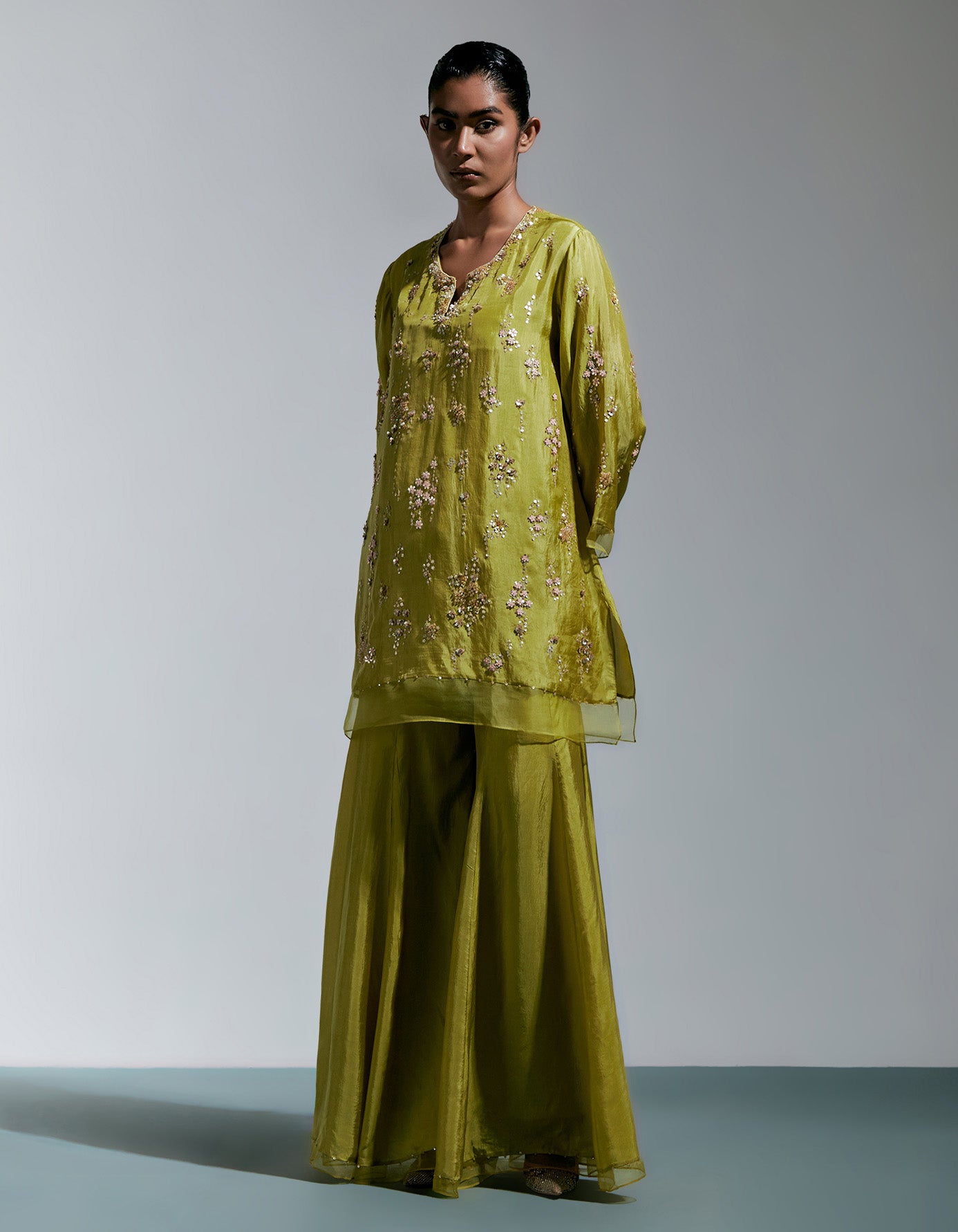 Henna Silk Sharara Set