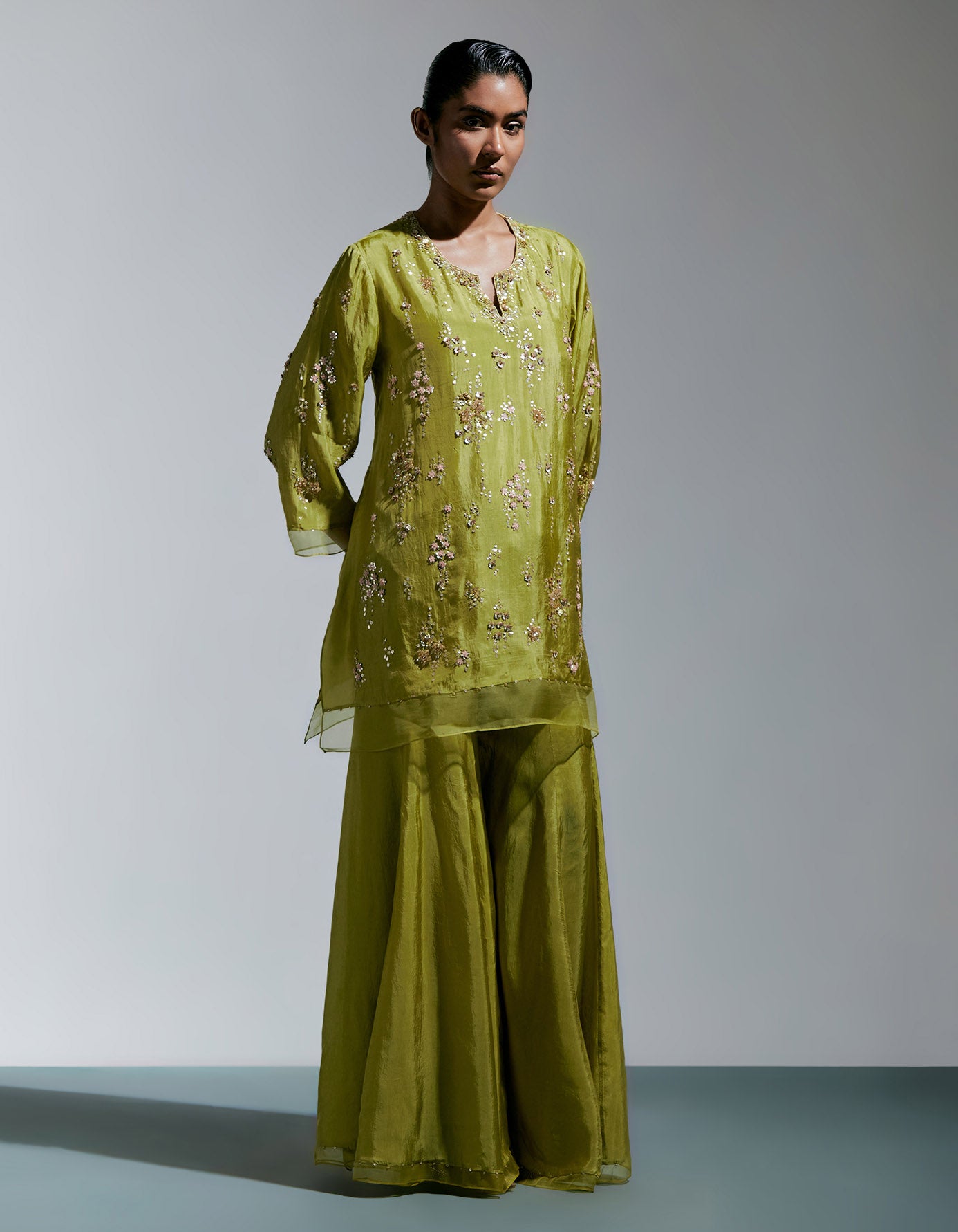 Henna Silk Sharara Set