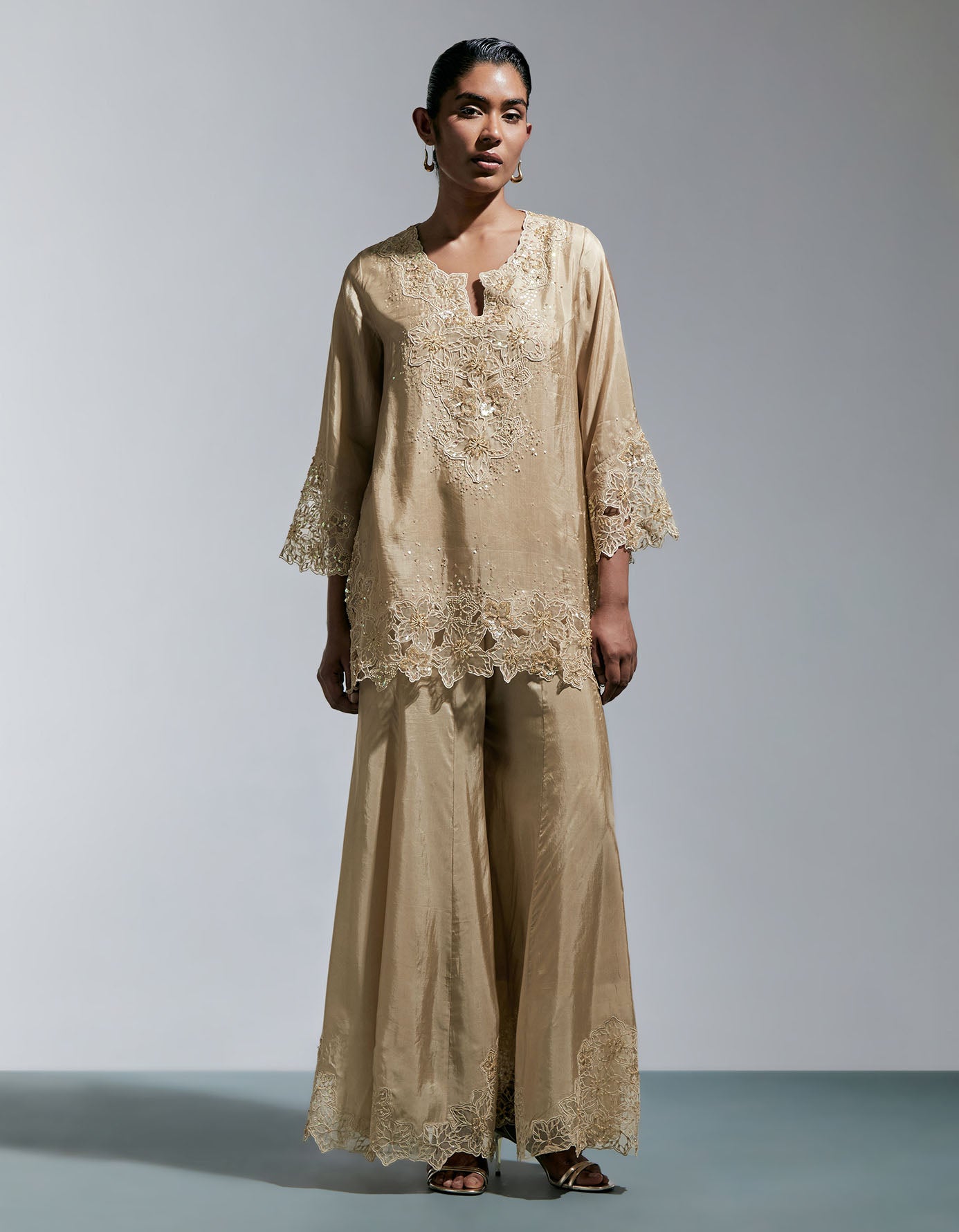 Shell Silk Sharara Set