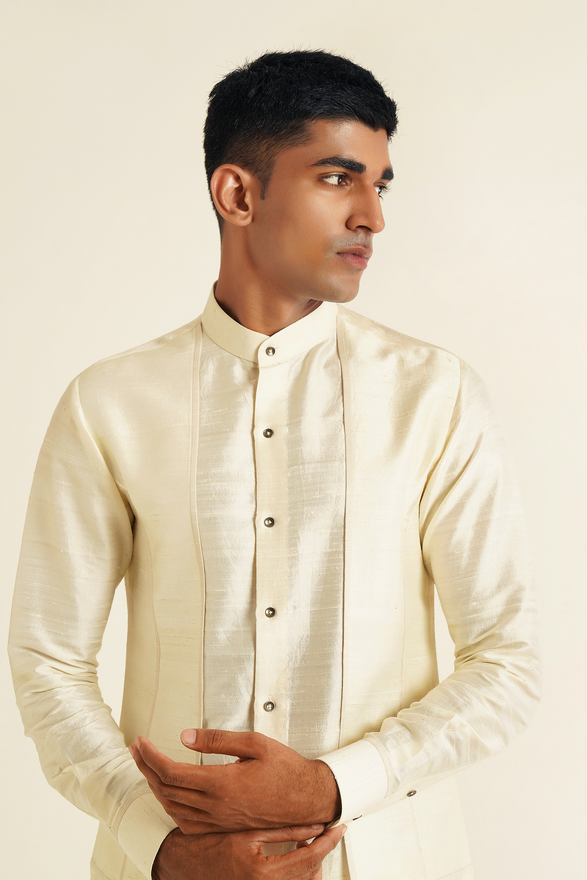 Front Open Double Panel Kurta Set