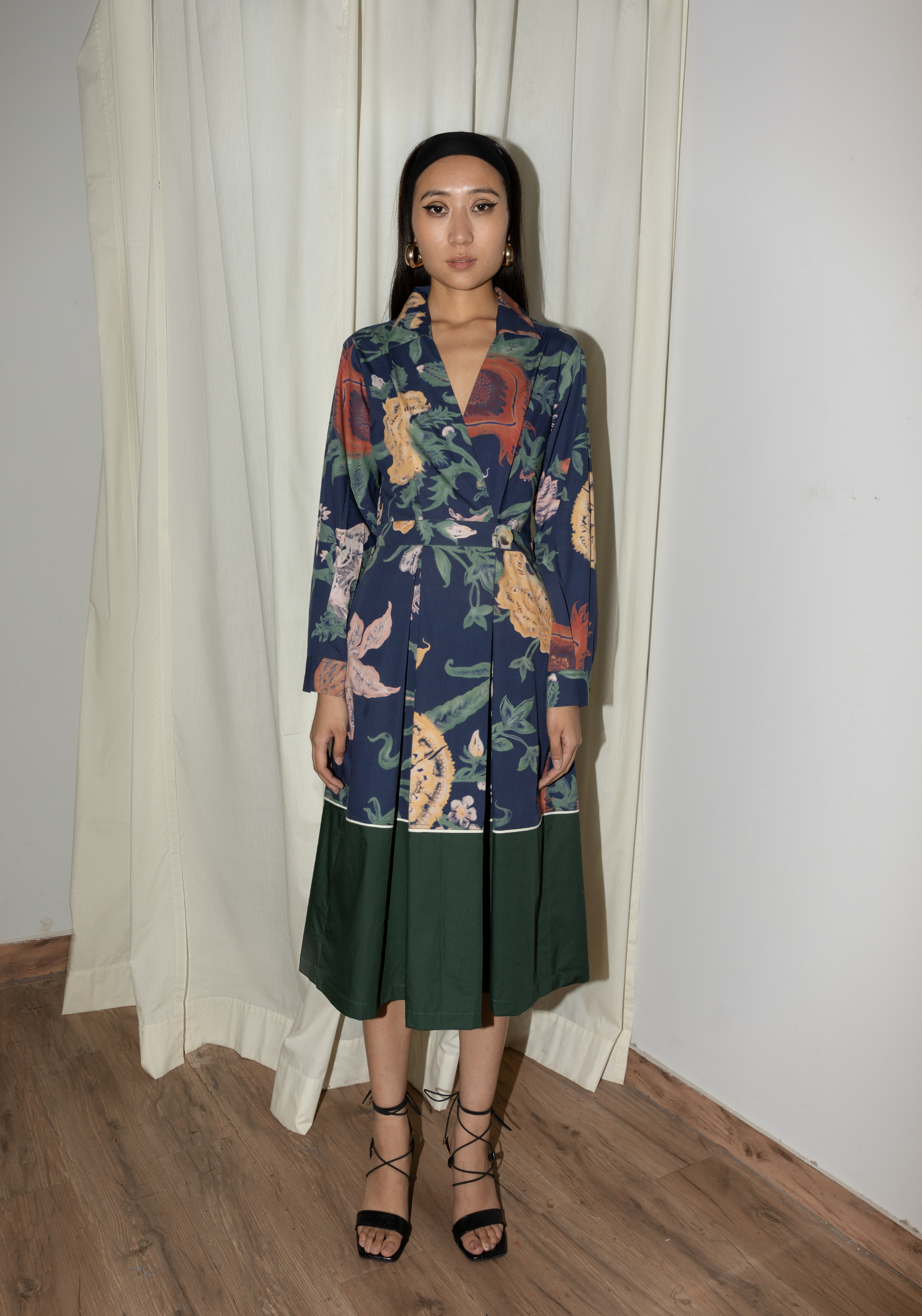 Colour Blocked Wrap Dress
