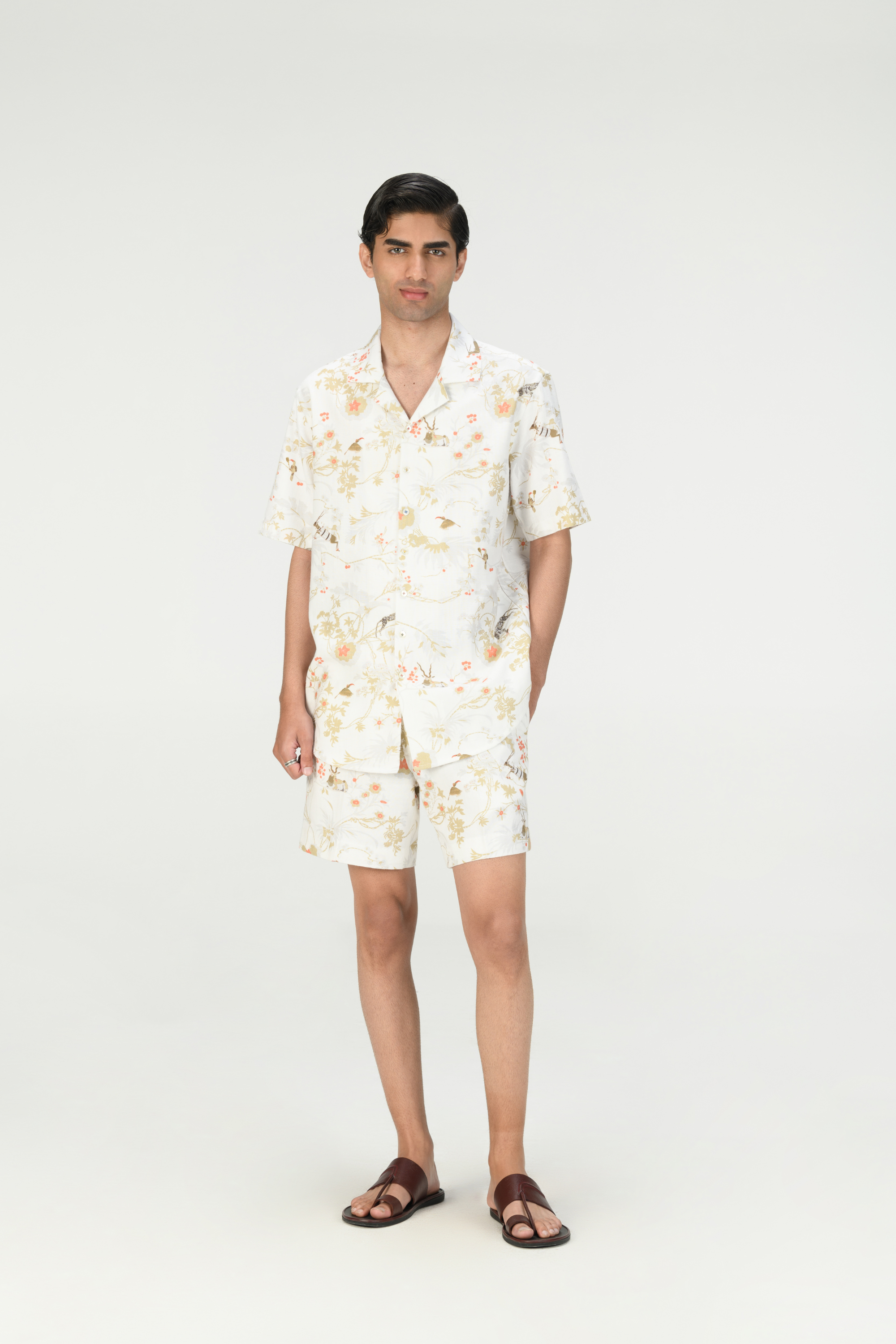 Rainforest Bush Shirt Ivory Heavy Cotton